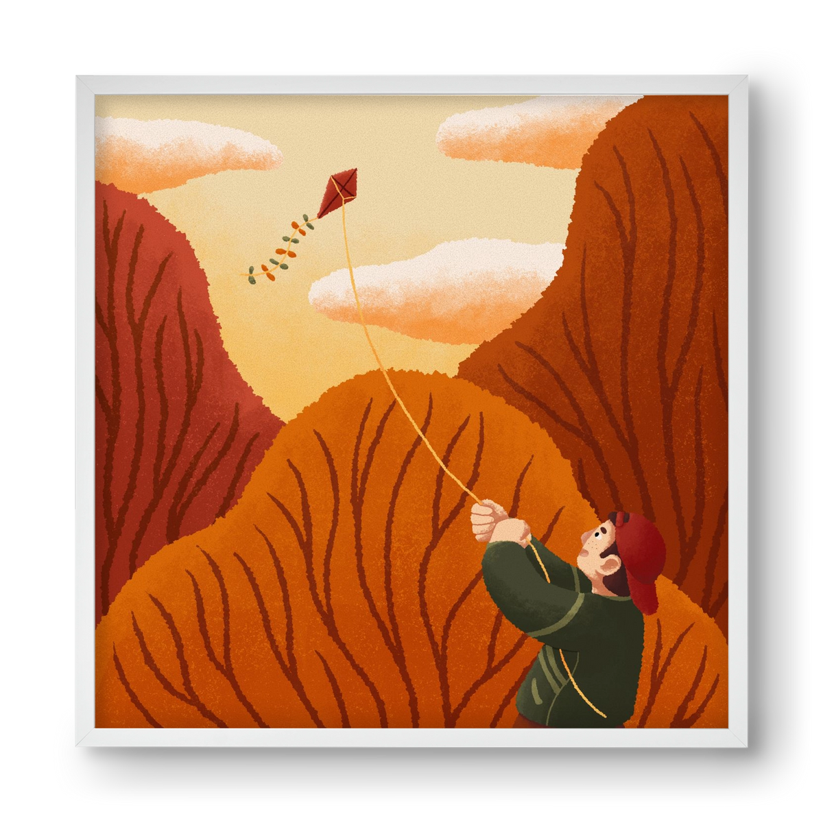 Kite, 40x40 cm (40x40 cm), Fehér keret