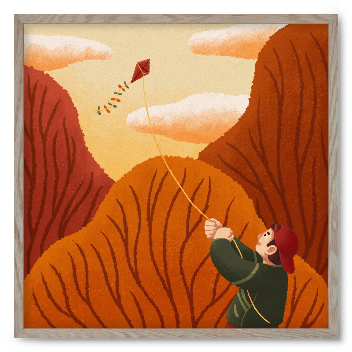 Kite, 50x50 cm (50x50 cm), Tölgy keret