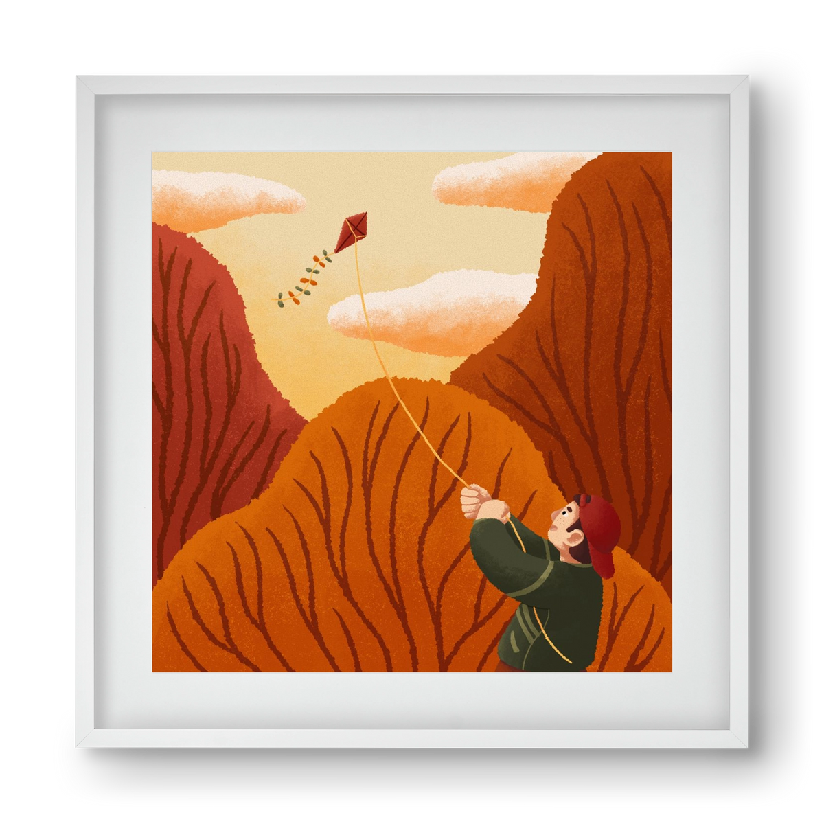 Kite, 40x40 cm (30x30 cm), Fehér keret, paszpartuval