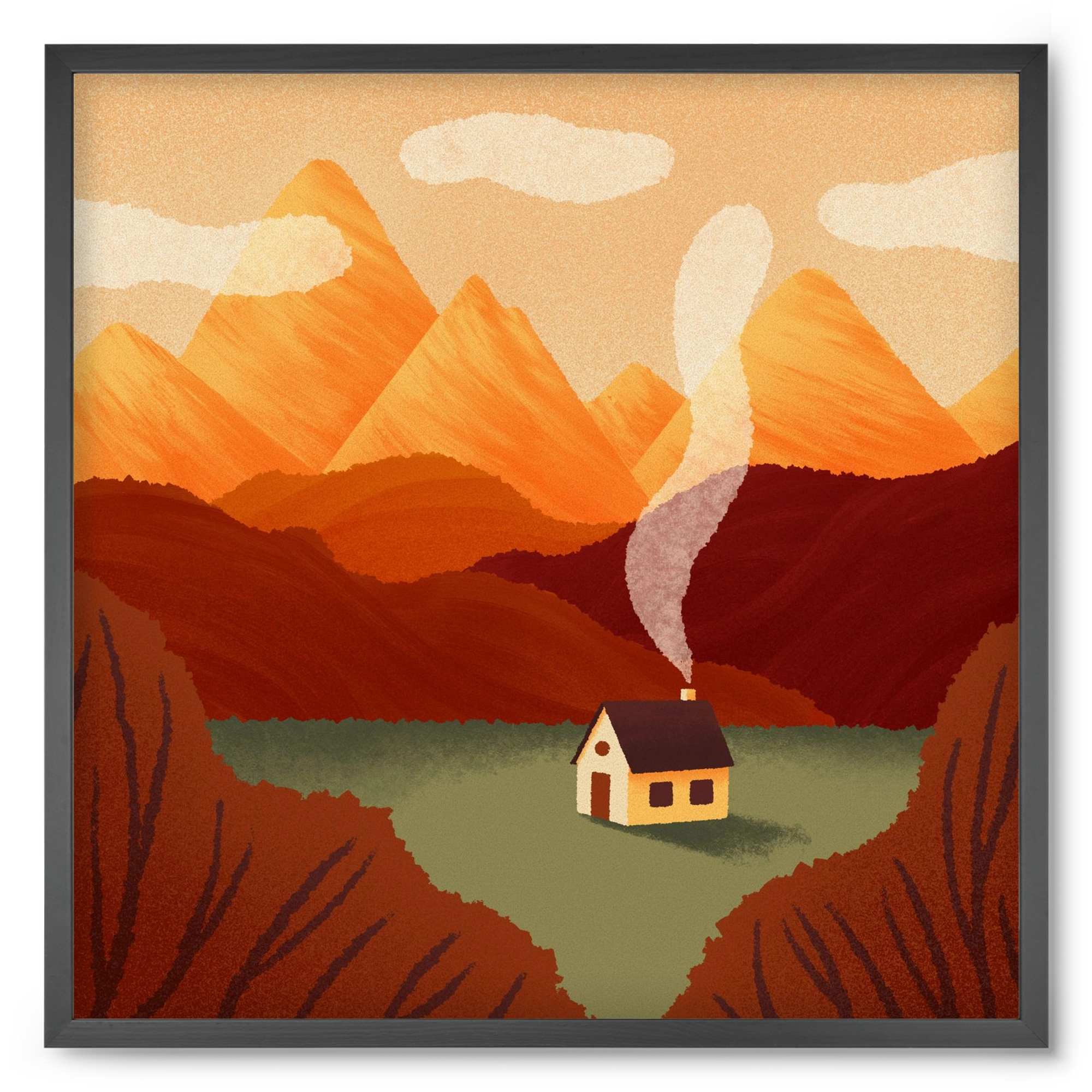 Mountain, 50x50 cm (50x50 cm), Fekete keret