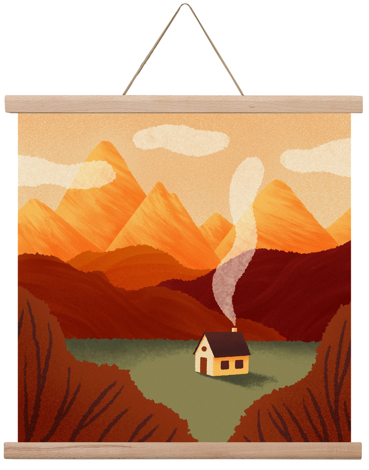 Mountain, 40x40 cm (40x40 cm), Tölgy akasztó