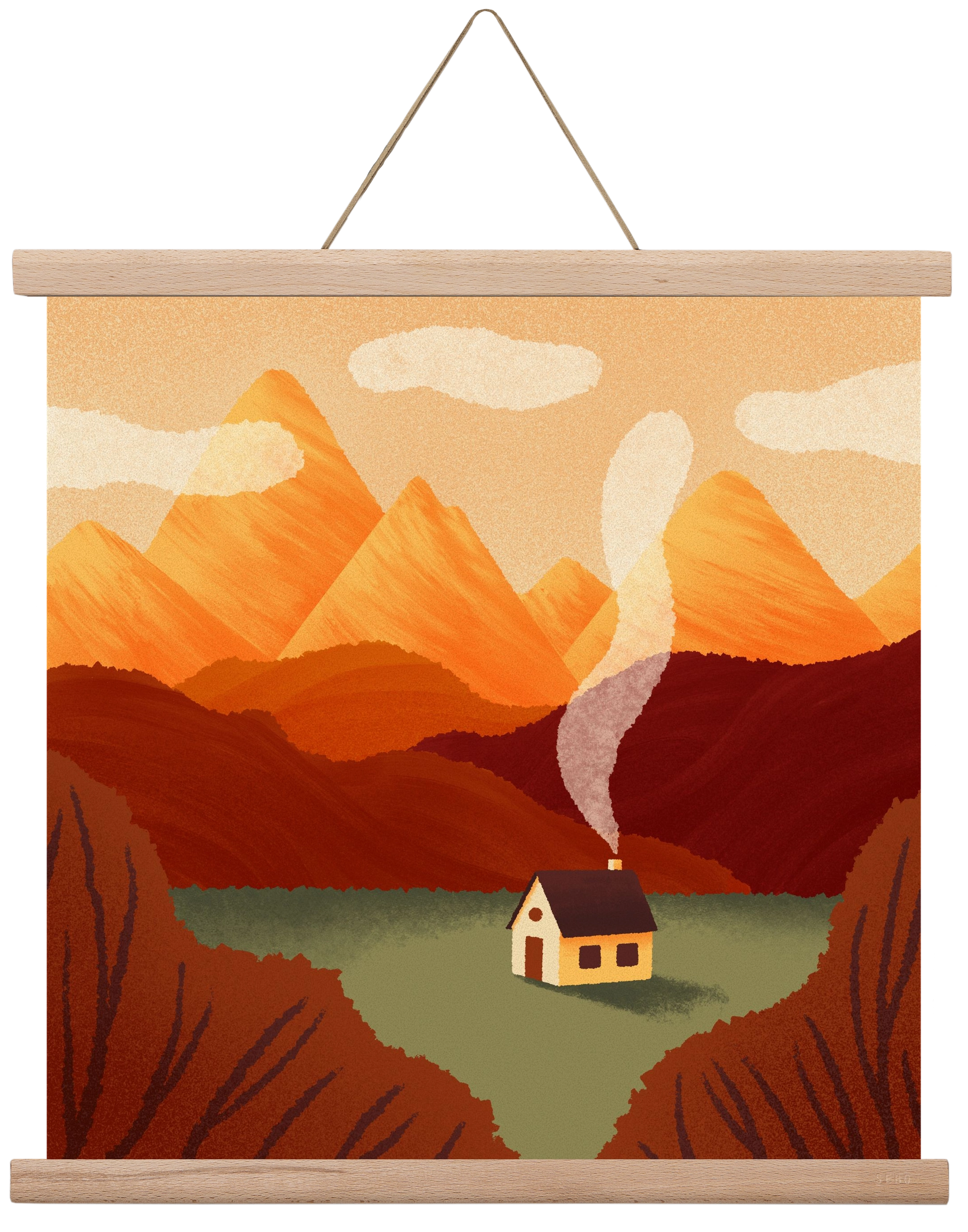 Mountain, 40x40 cm (40x40 cm), Tölgy akasztó