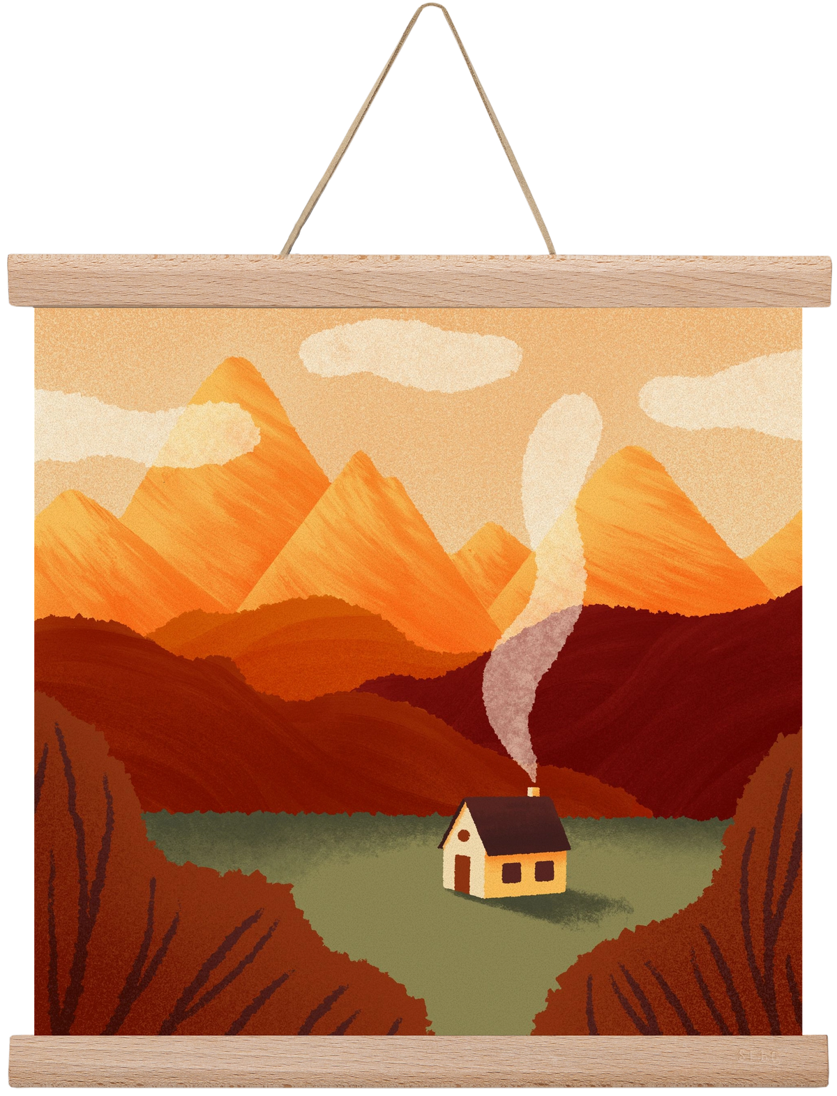Mountain, 30x30 cm (30x30 cm), Tölgy akasztó