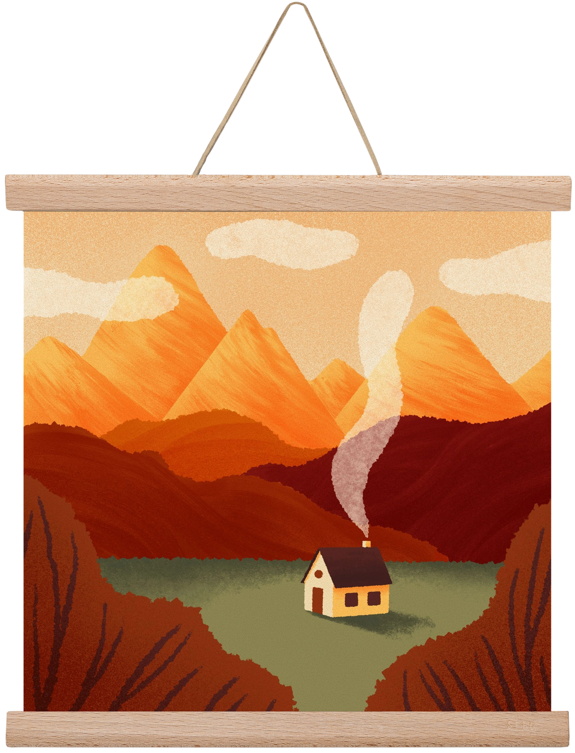 Mountain, 30x30 cm (30x30 cm), Tölgy akasztó