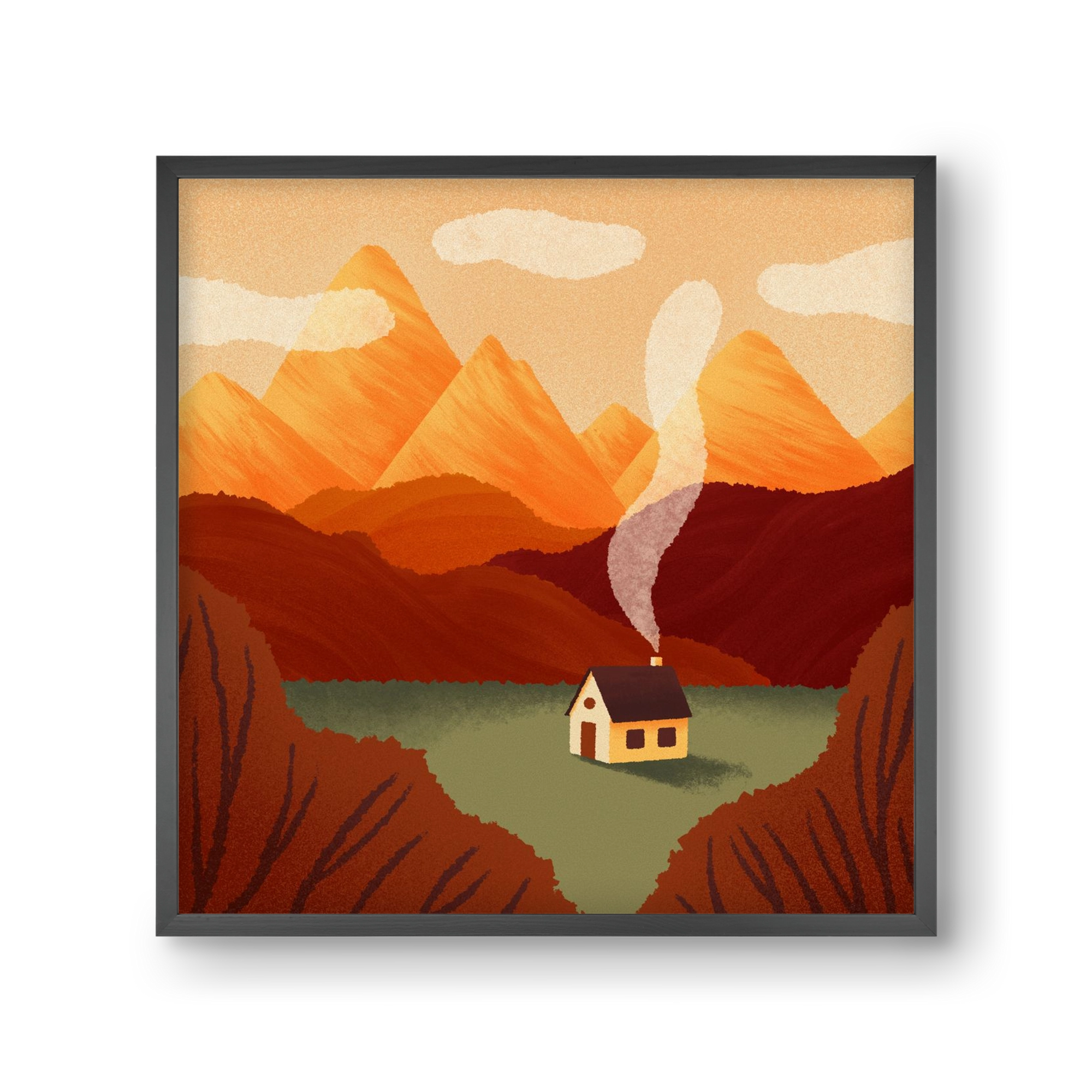 Mountain, 30x30 cm (30x30 cm), Fekete keret