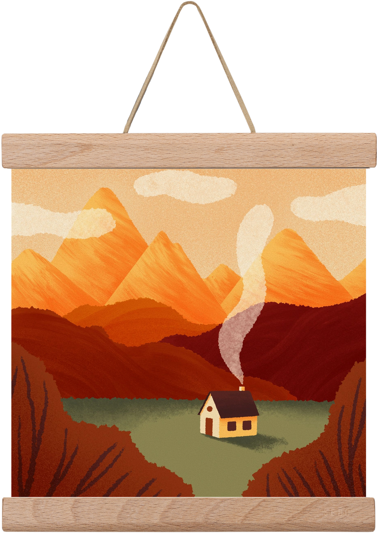 Mountain, 20x20 cm (20x20 cm), Tölgy akasztó