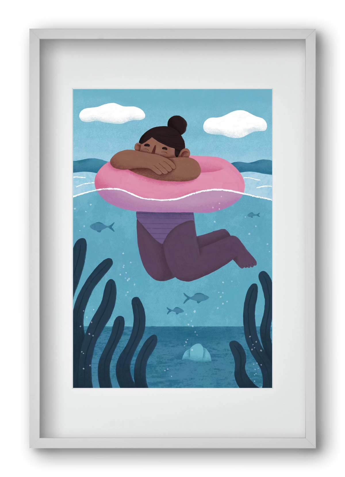 Nyár, 40x60 cm (30x45 cm), Fehér keret, paszpartuval