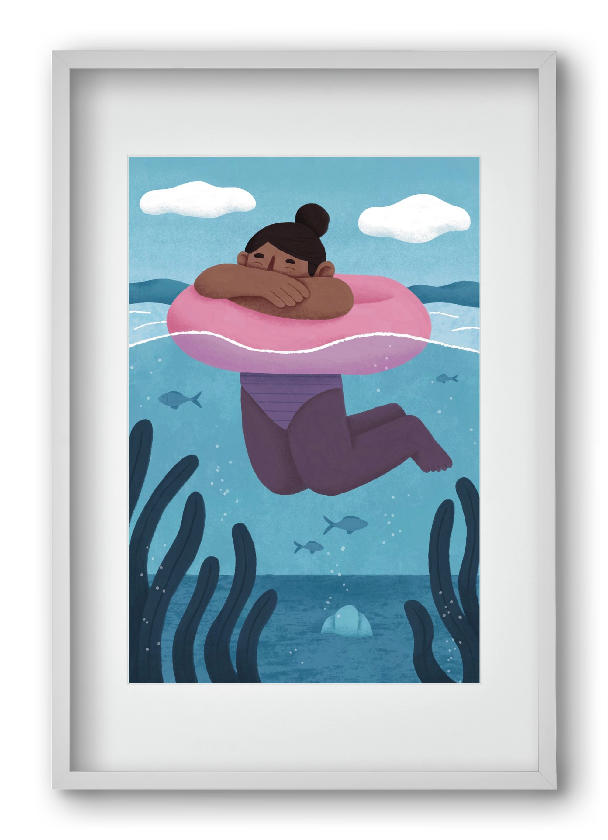 Nyár, 40x60 cm (30x45 cm), Fehér keret, paszpartuval