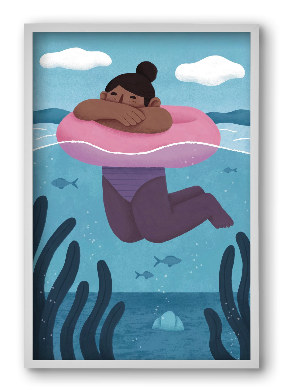 Nyár, 40x60 cm (40x60 cm), Fehér keret