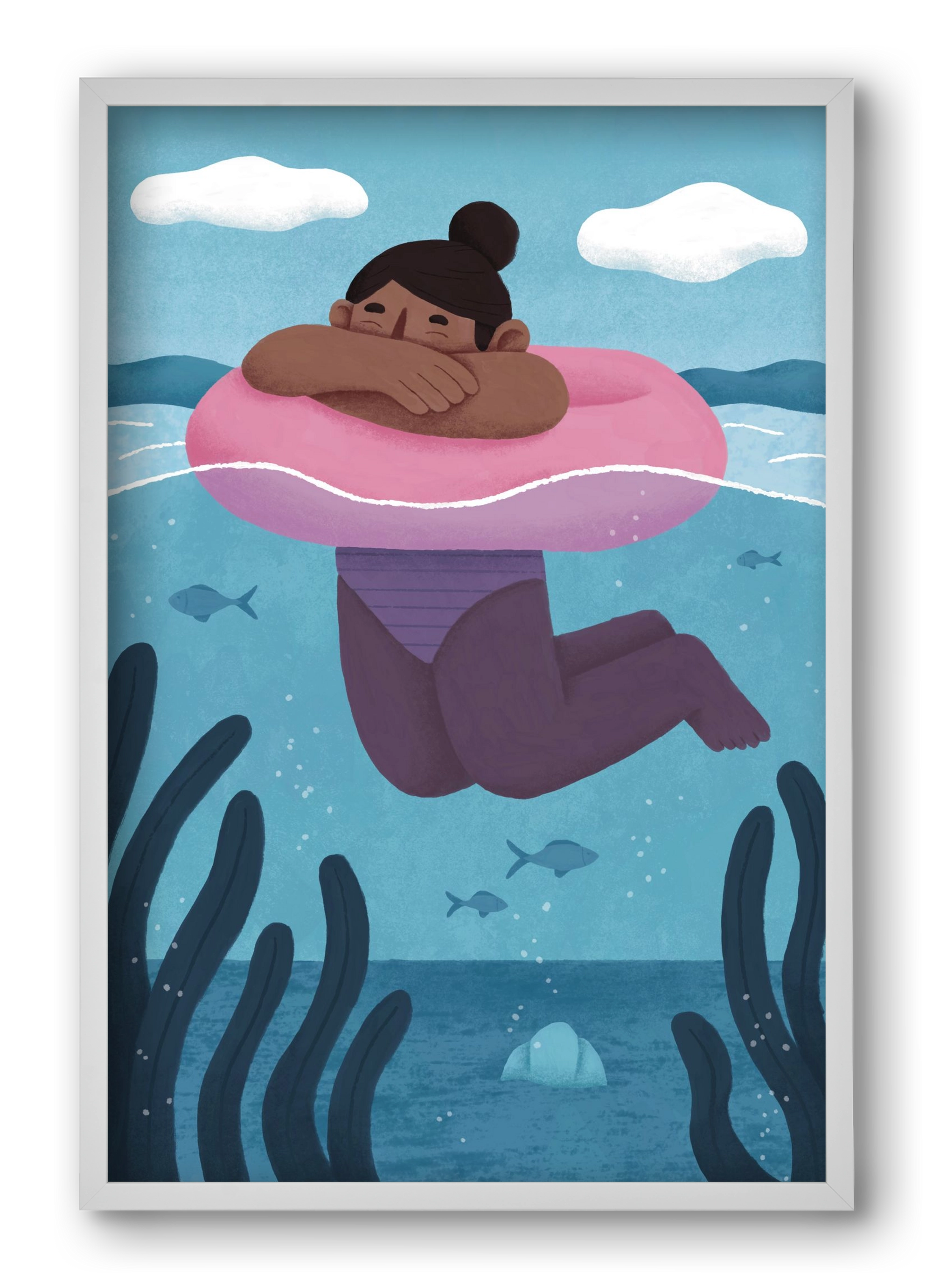 Nyár, 40x60 cm (40x60 cm), Fehér keret