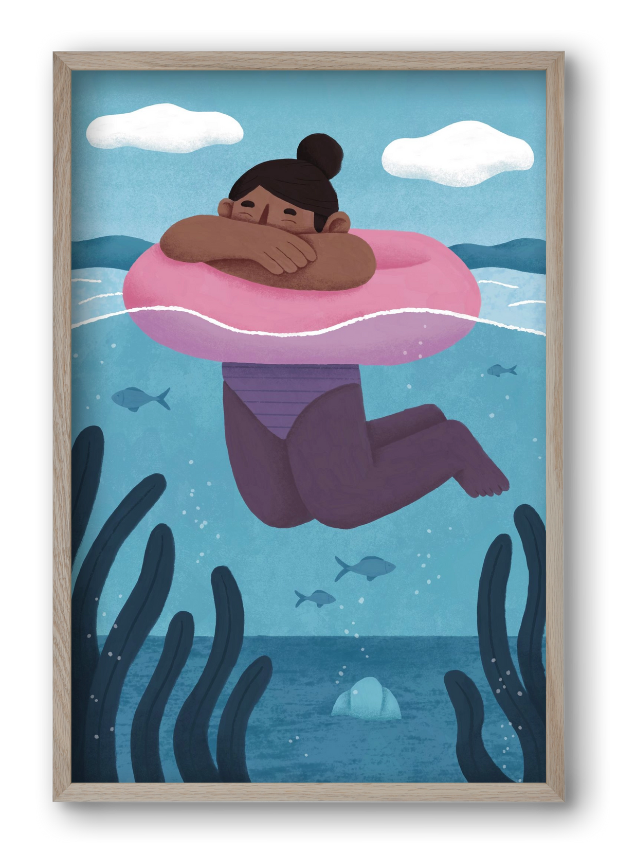 Nyár, 40x60 cm (40x60 cm), Tölgy keret