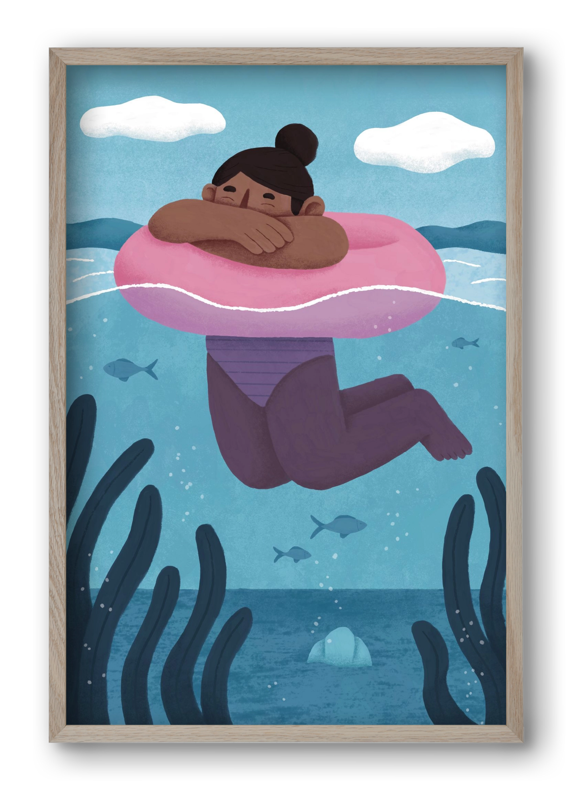 Nyár, 40x60 cm (40x60 cm), Tölgy keret