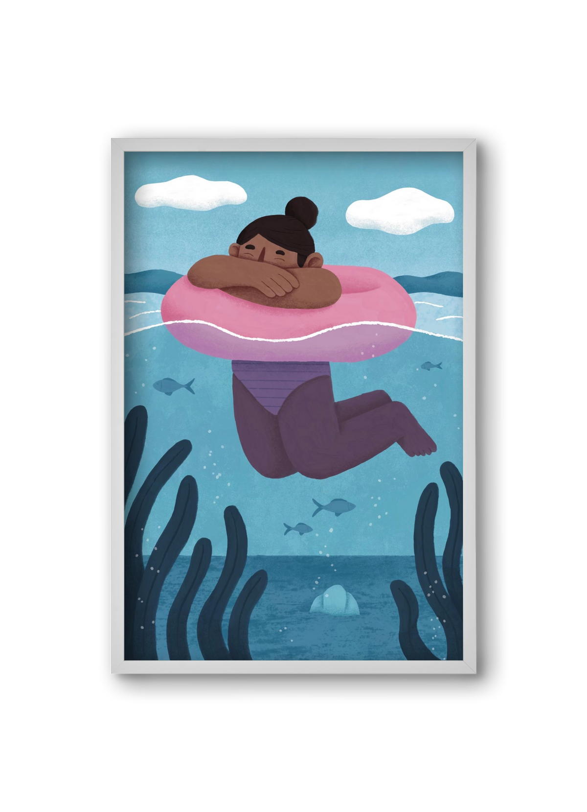 Nyár, 20x30 cm (20x30 cm), Fehér keret