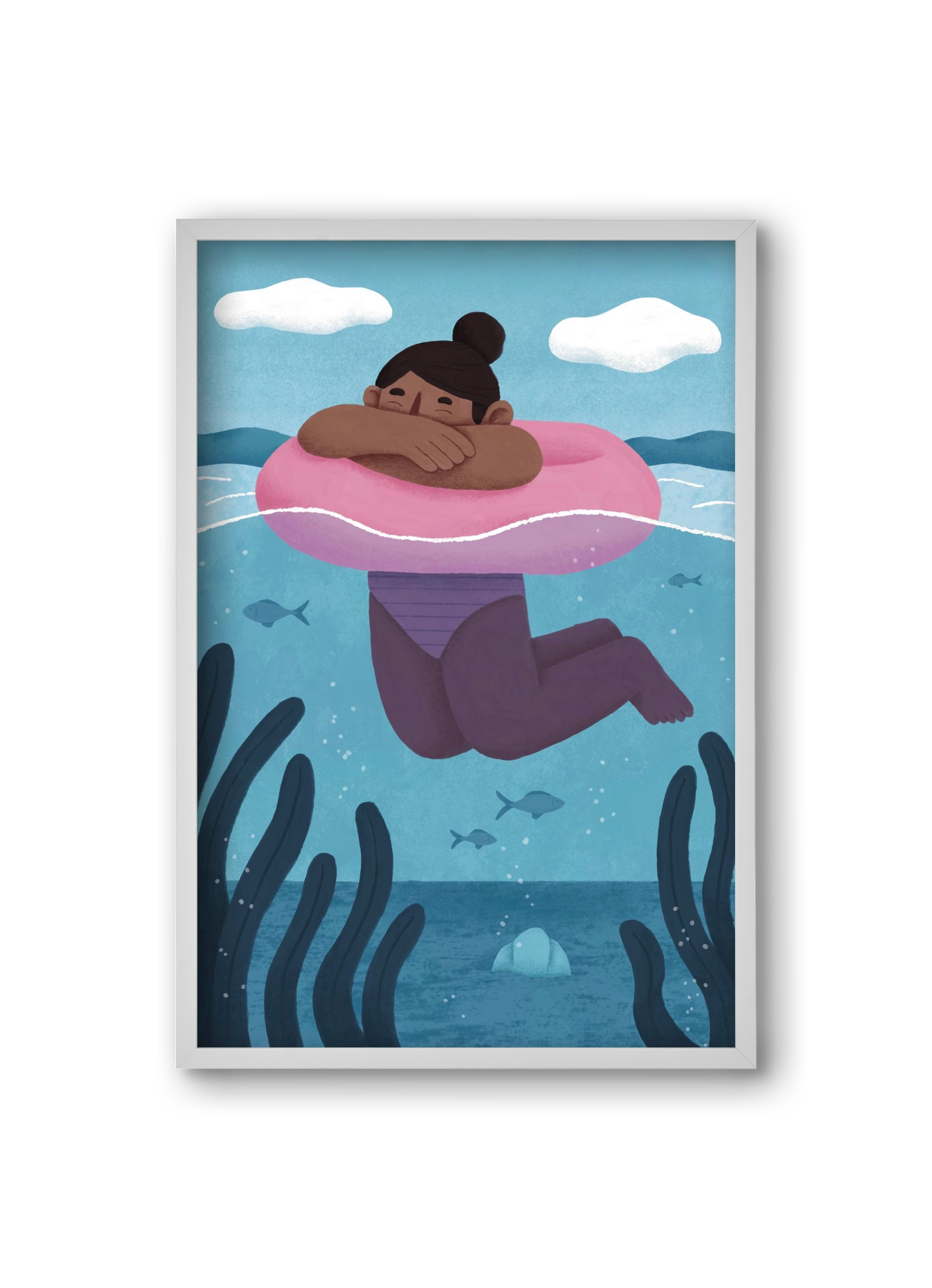 Nyár, 20x30 cm (20x30 cm), Fehér keret