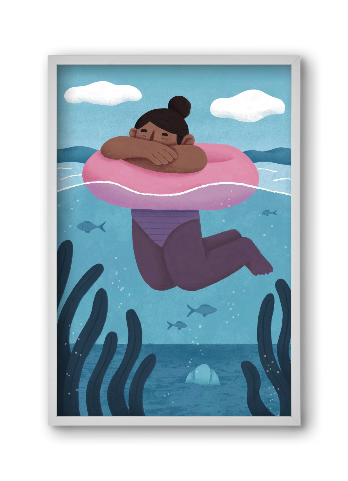 Nyár, 30x45 cm (30x45 cm), Fehér keret