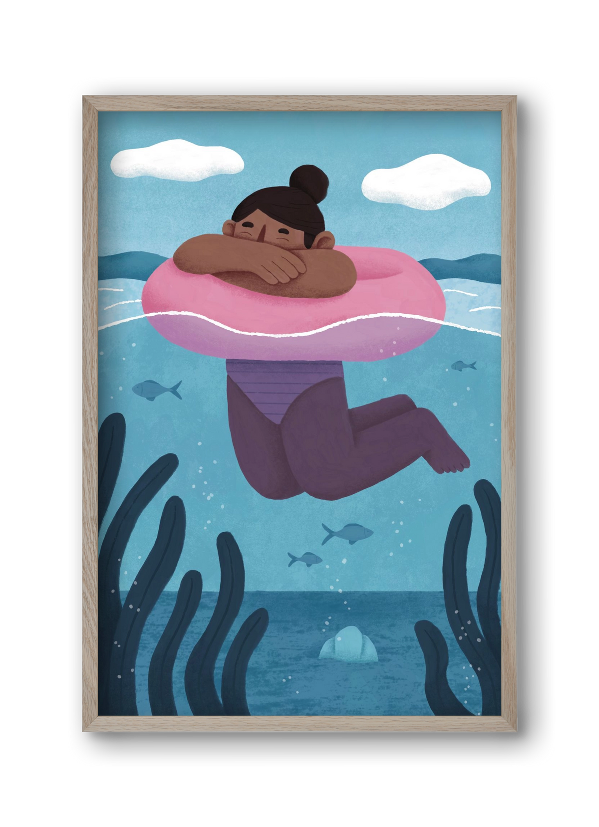 Nyár, 30x45 cm (30x45 cm), Tölgy keret