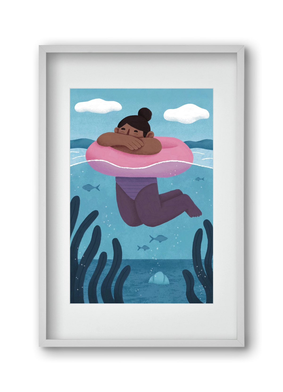 Nyár, 30x45 cm (20x30 cm), Fehér keret, paszpartuval