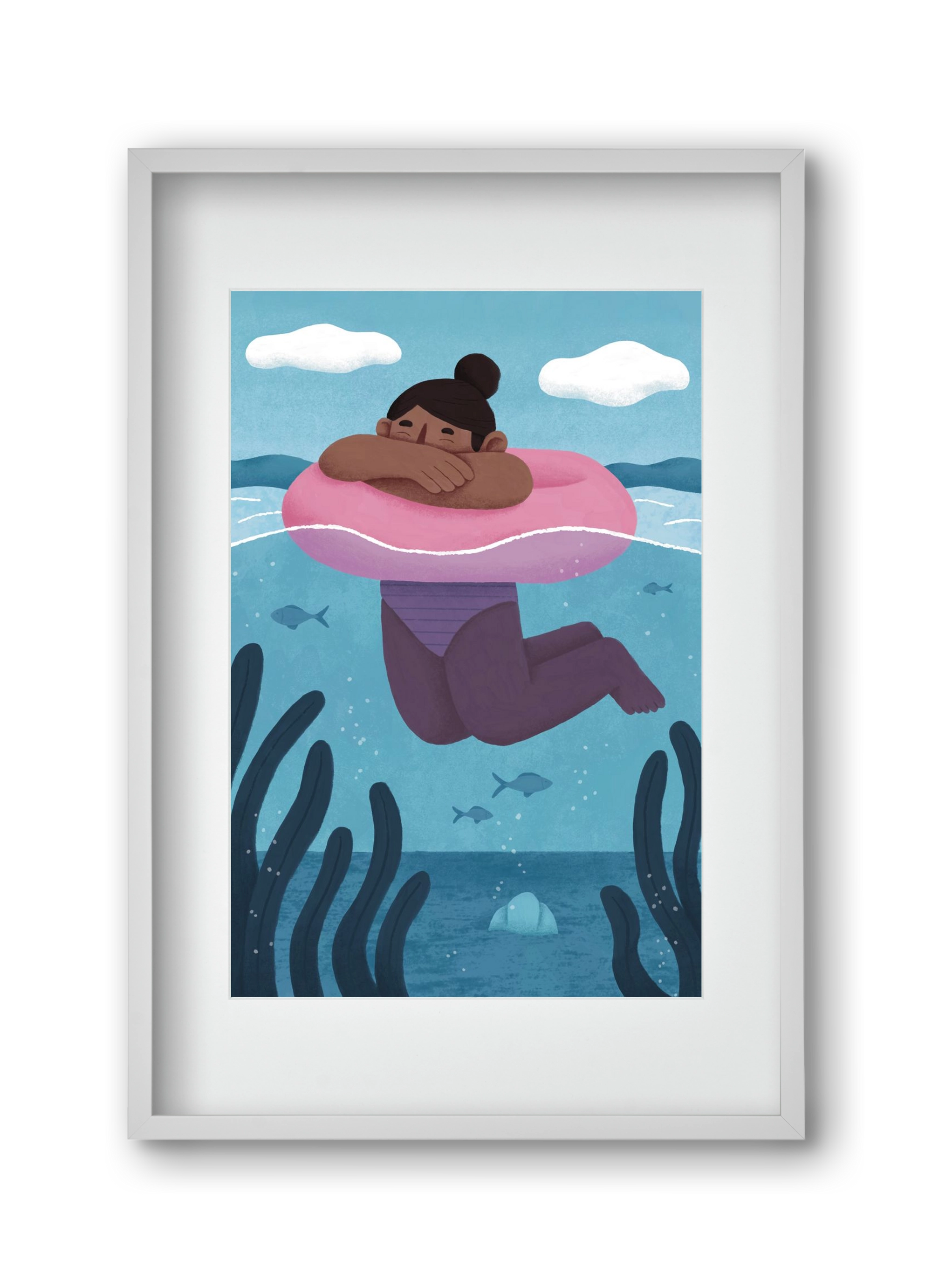 Nyár, 30x45 cm (20x30 cm), Fehér keret, paszpartuval