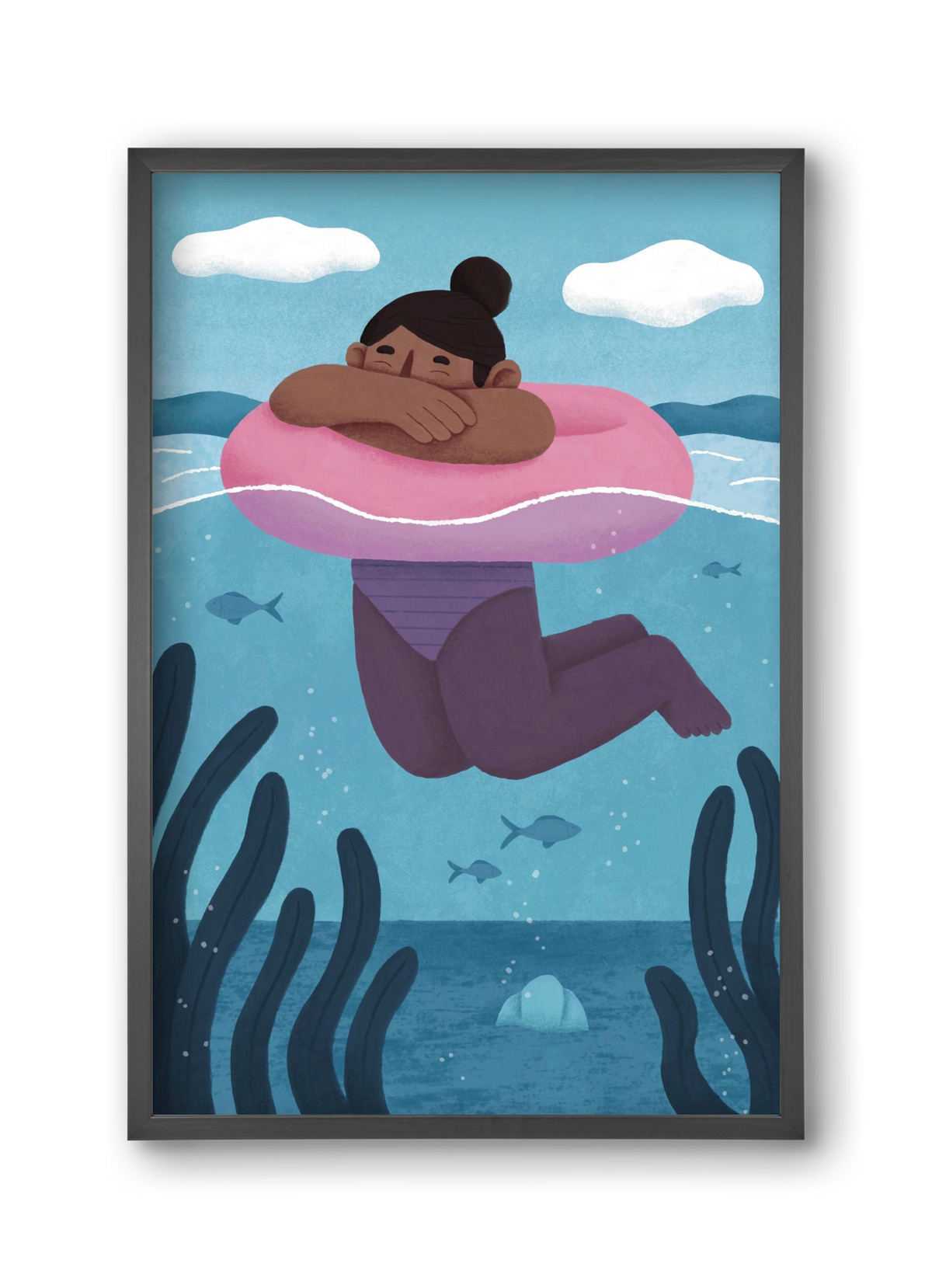 Nyár, 30x45 cm (30x45 cm), Fekete keret