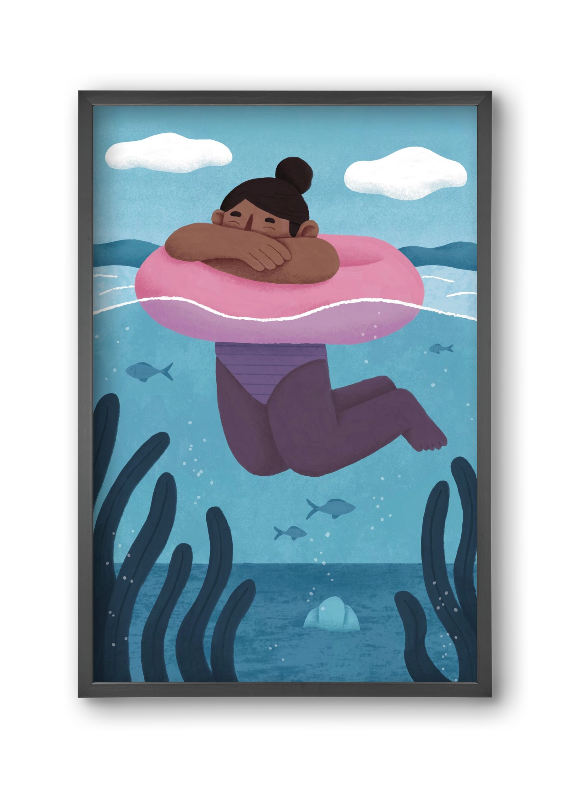 Nyár, 30x45 cm (30x45 cm), Fekete keret