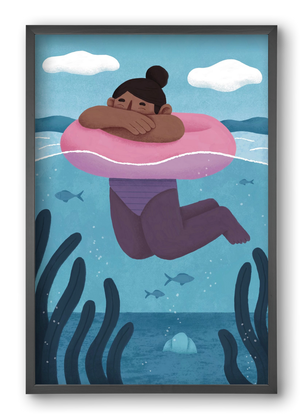 Nyár, 40x60 cm (40x60 cm), Fekete keret