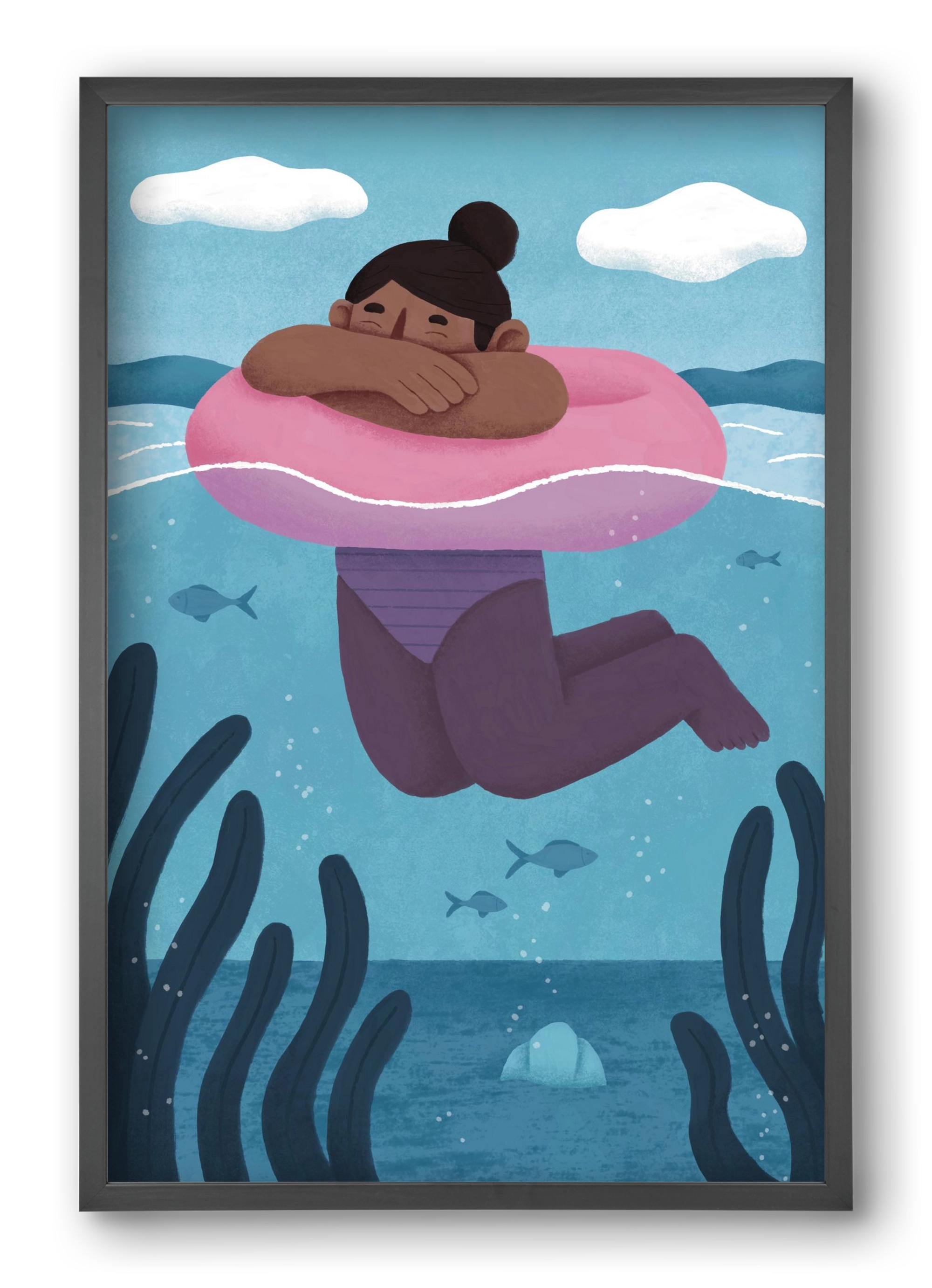 Nyár, 40x60 cm (40x60 cm), Fekete keret