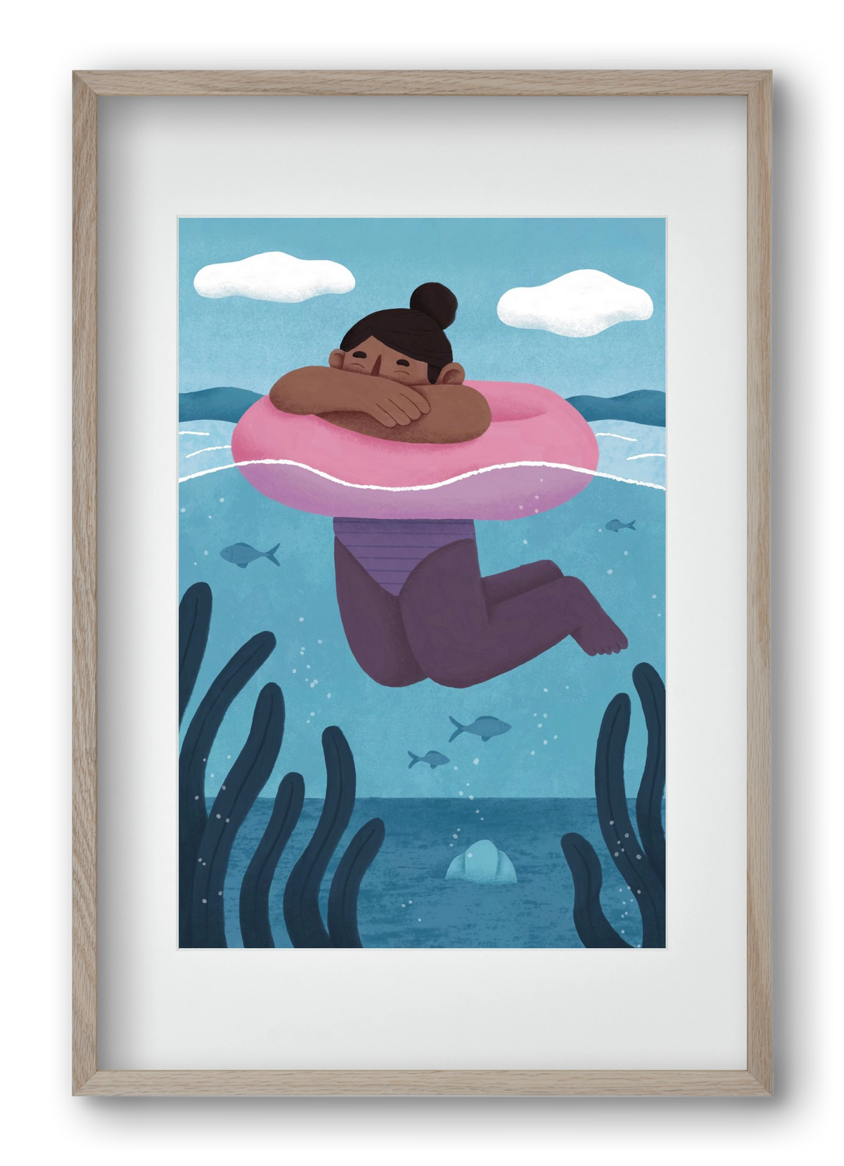 Nyár, 40x60 cm (30x45 cm), Tölgy keret, paszpartuval