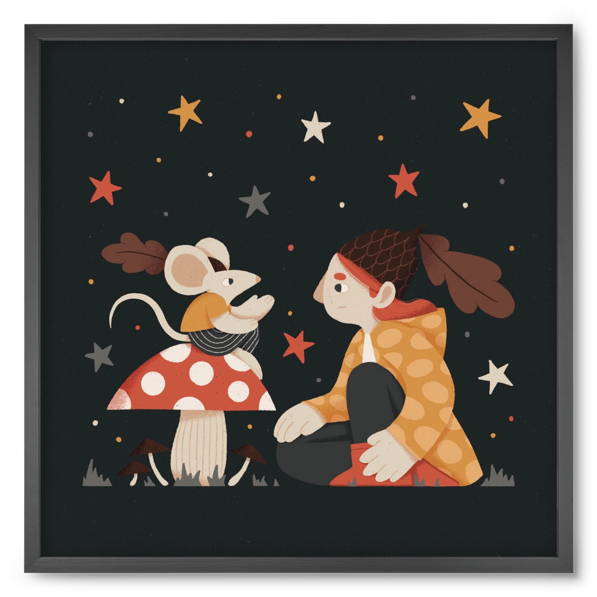 Mese, 50x50 cm (50x50 cm), Fekete keret