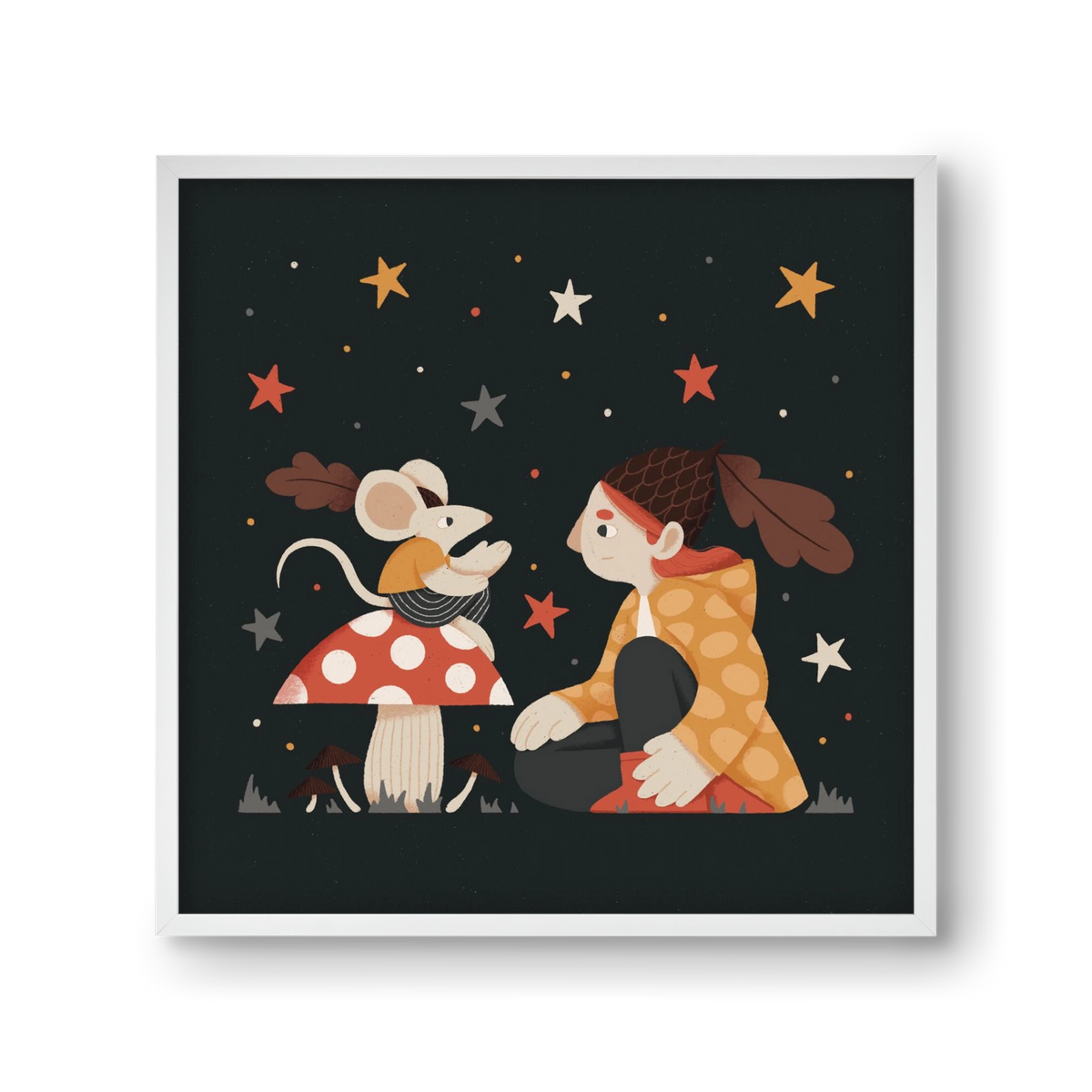 Mese, 30x30 cm (30x30 cm), Fehér keret