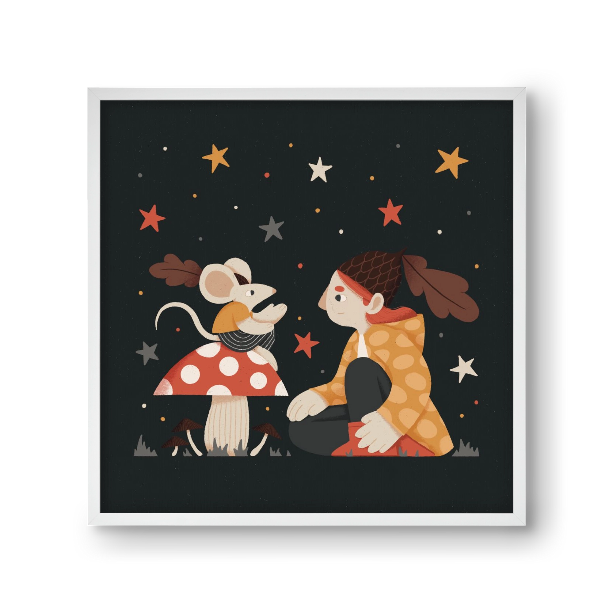 Mese, 30x30 cm (30x30 cm), Fehér keret