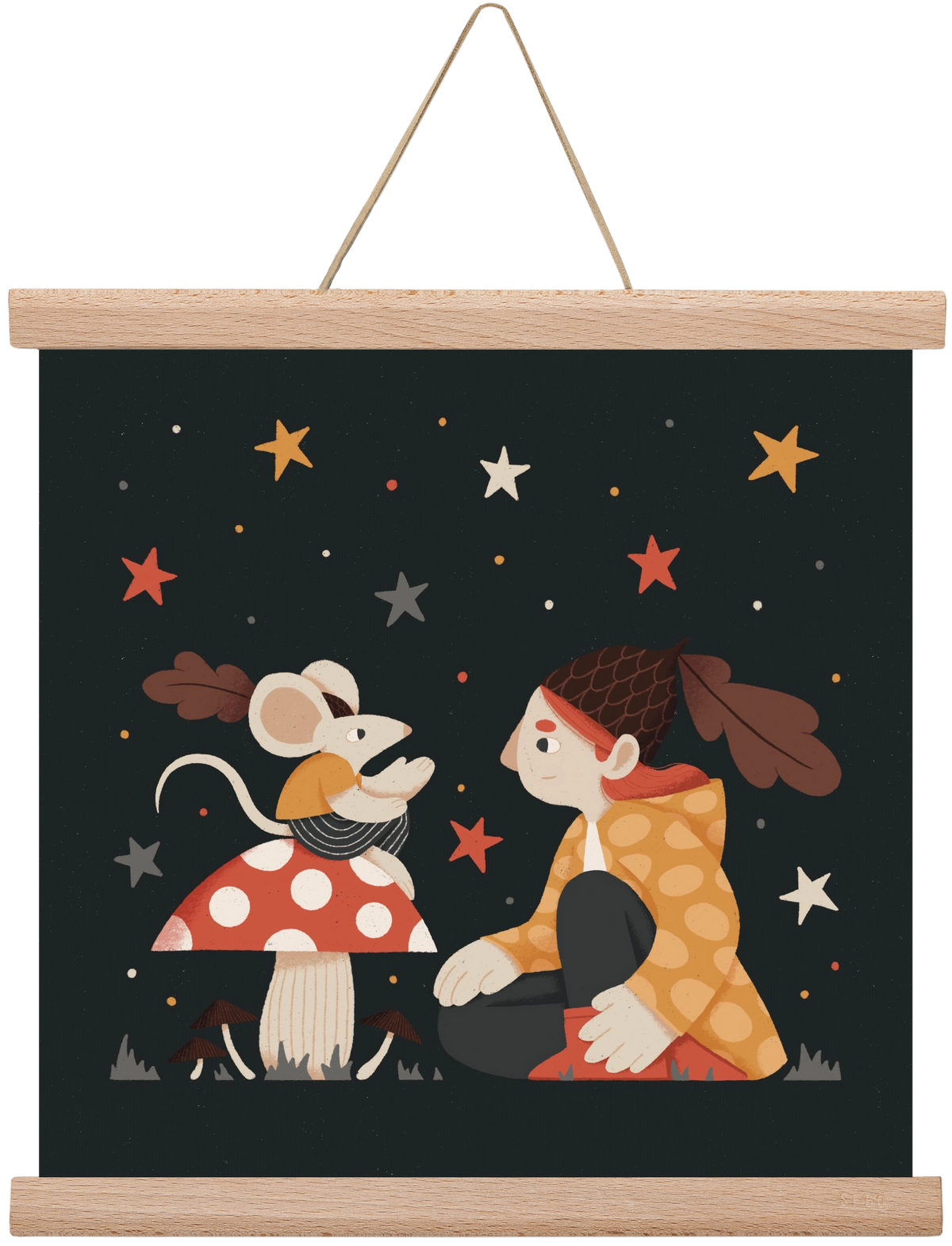 Mese, 30x30 cm (30x30 cm), Tölgy akasztó