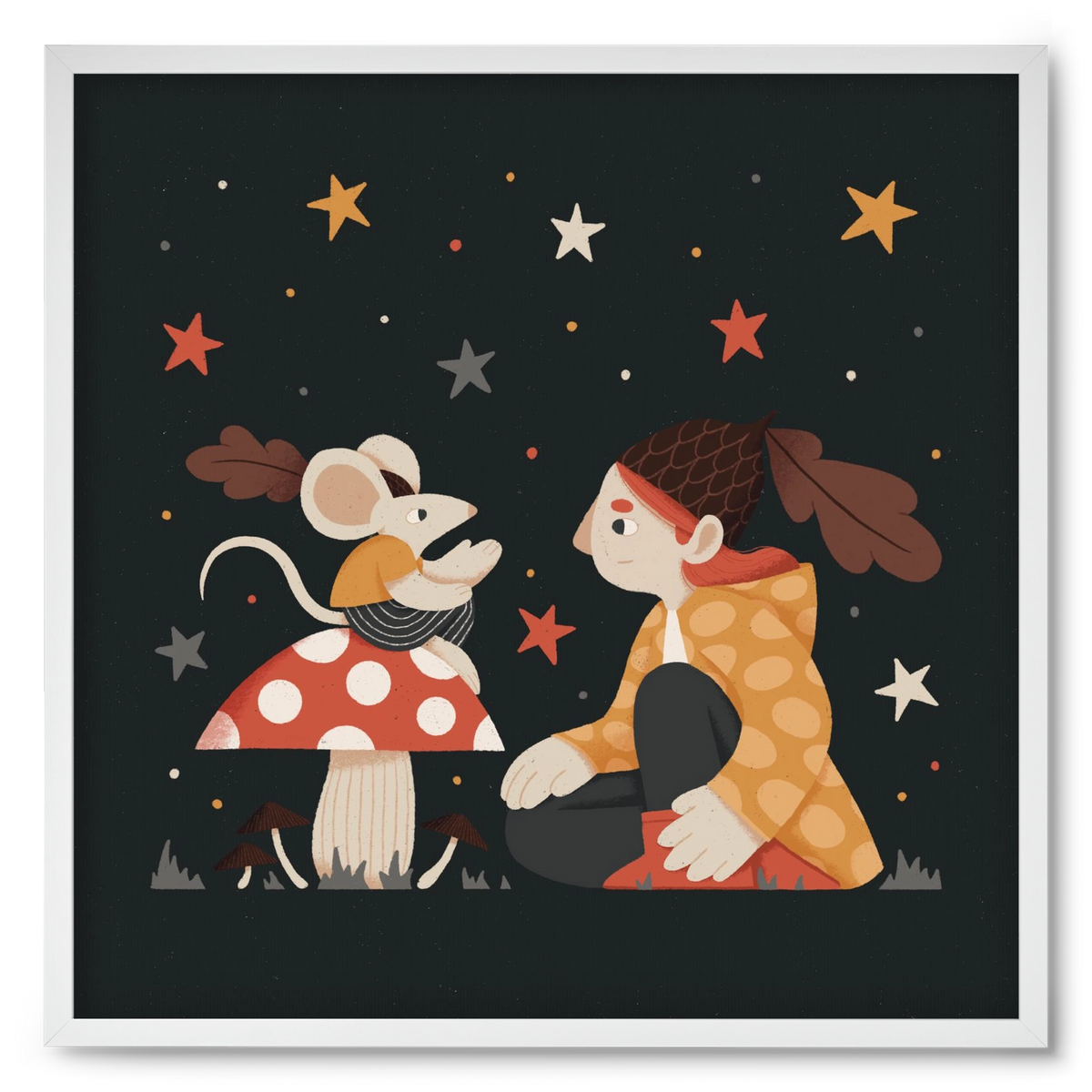 Mese, 50x50 cm (50x50 cm), Fehér keret