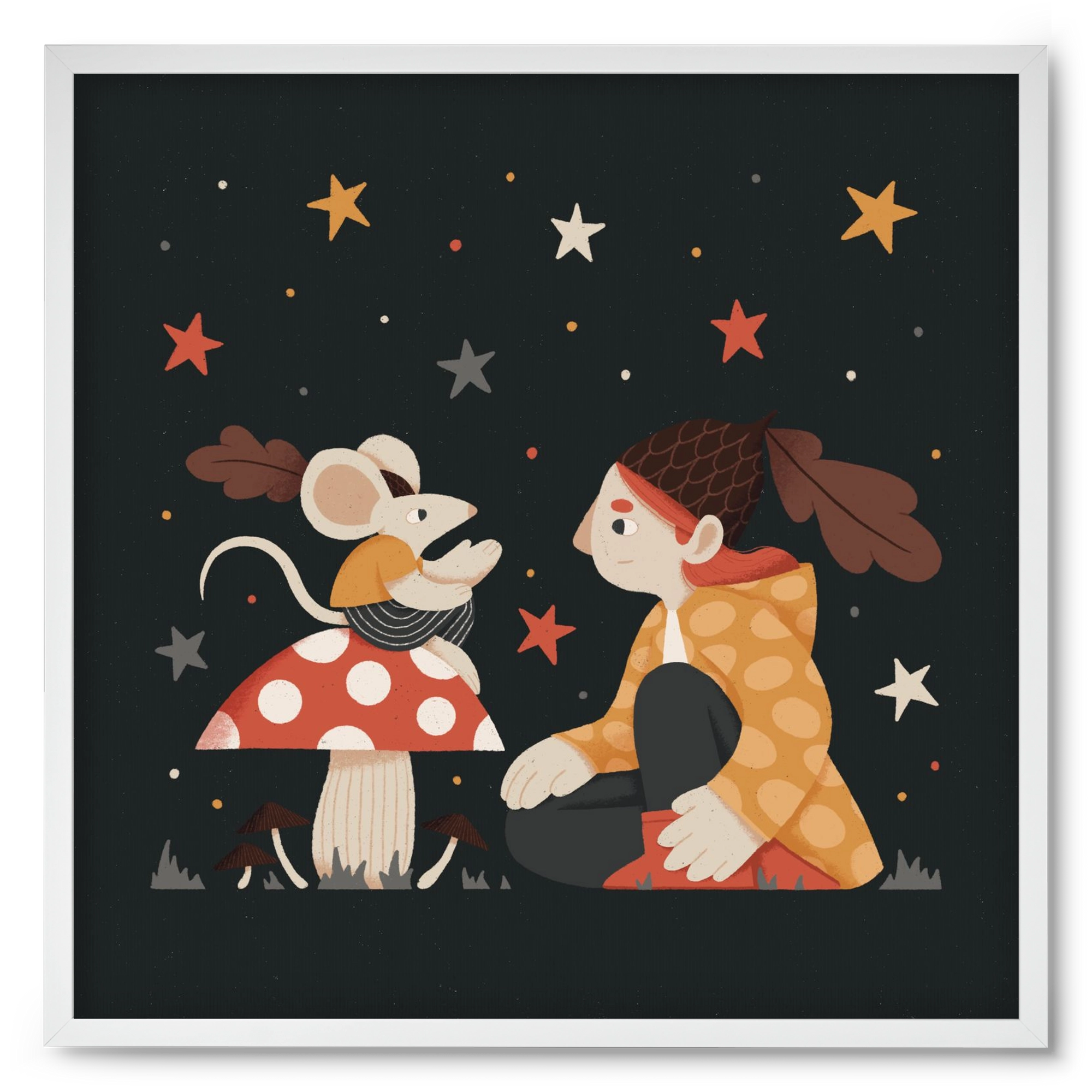 Mese, 50x50 cm (50x50 cm), Fehér keret