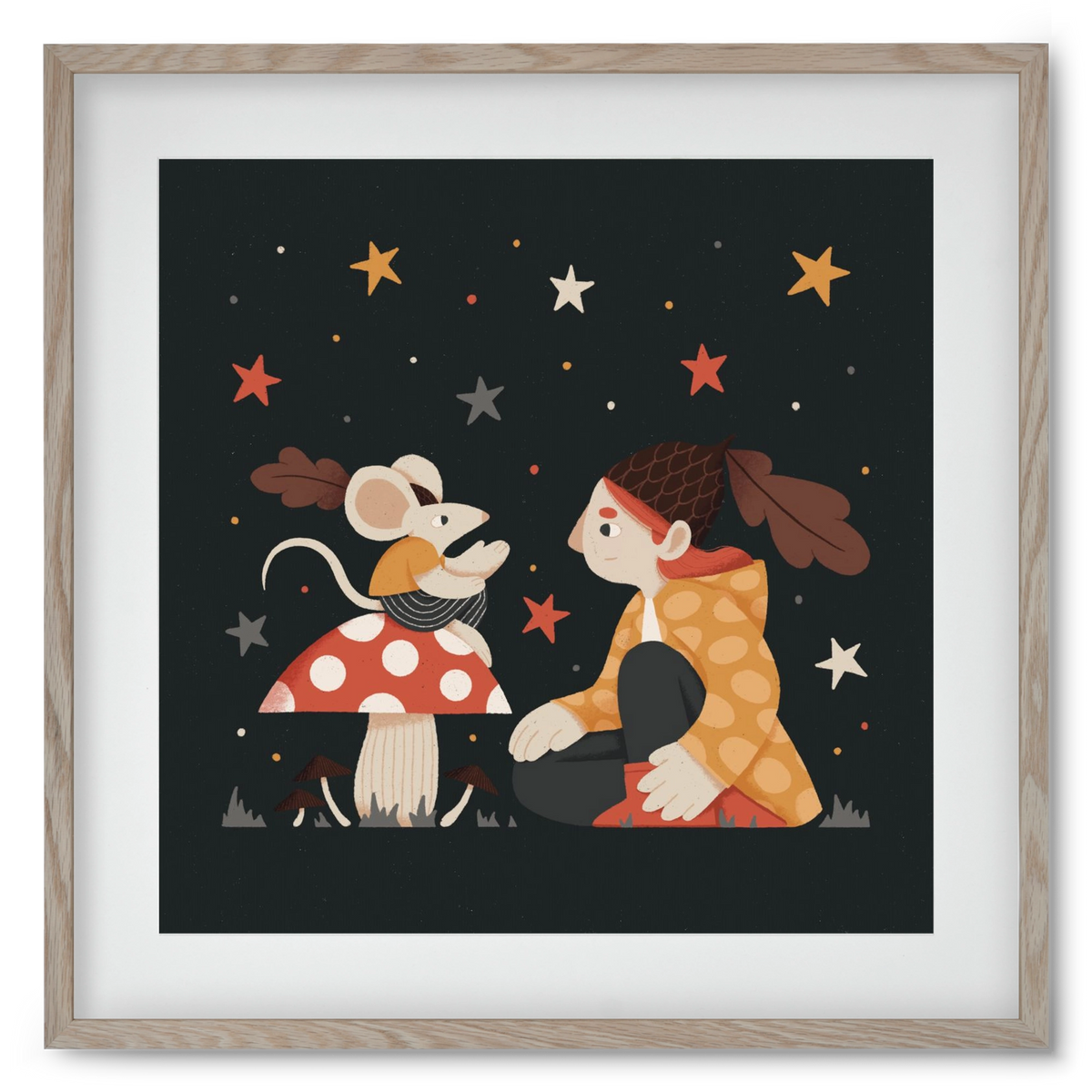 Mese, 50x50 cm (40x40 cm), Tölgy keret, paszpartuval