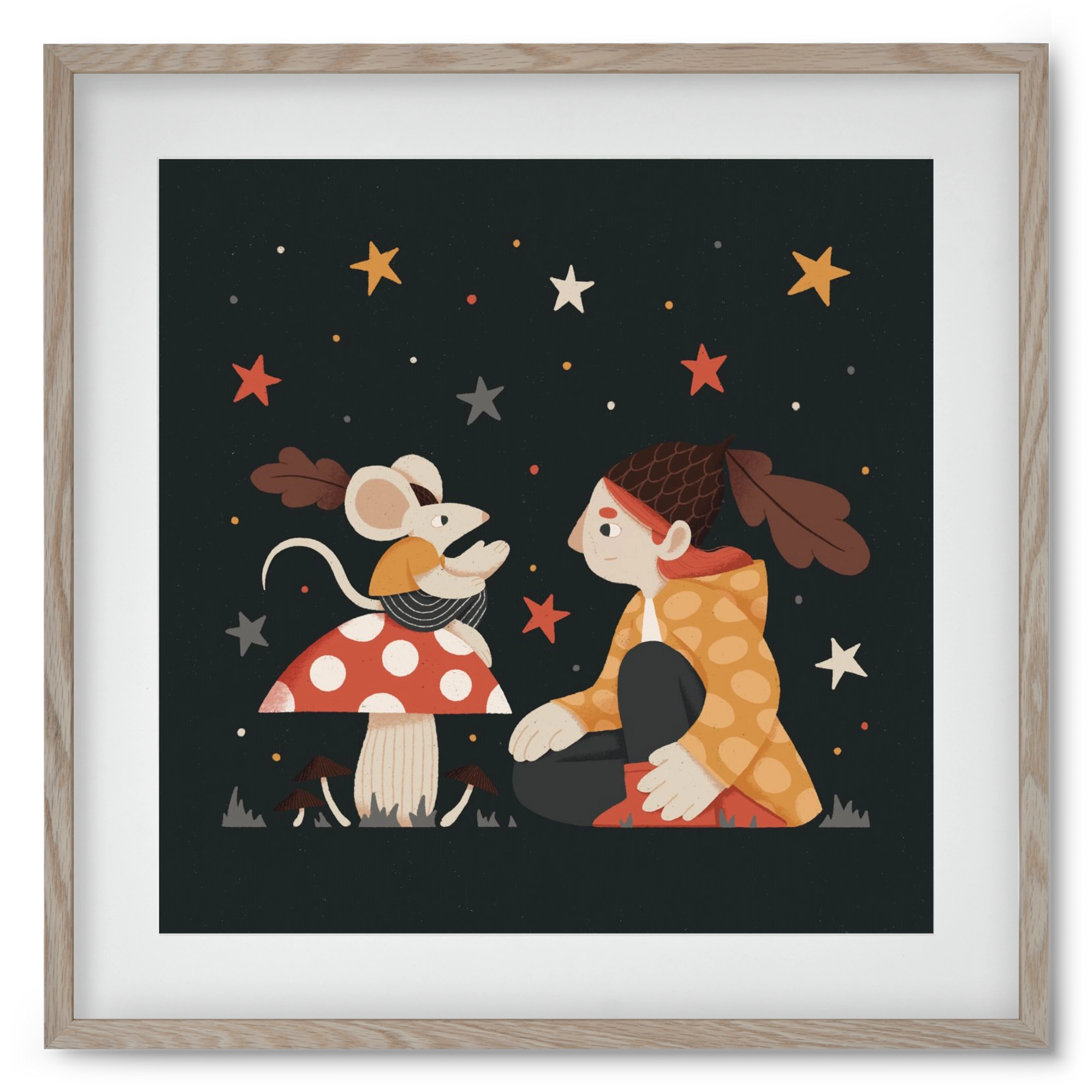 Mese, 50x50 cm (40x40 cm), Tölgy keret, paszpartuval