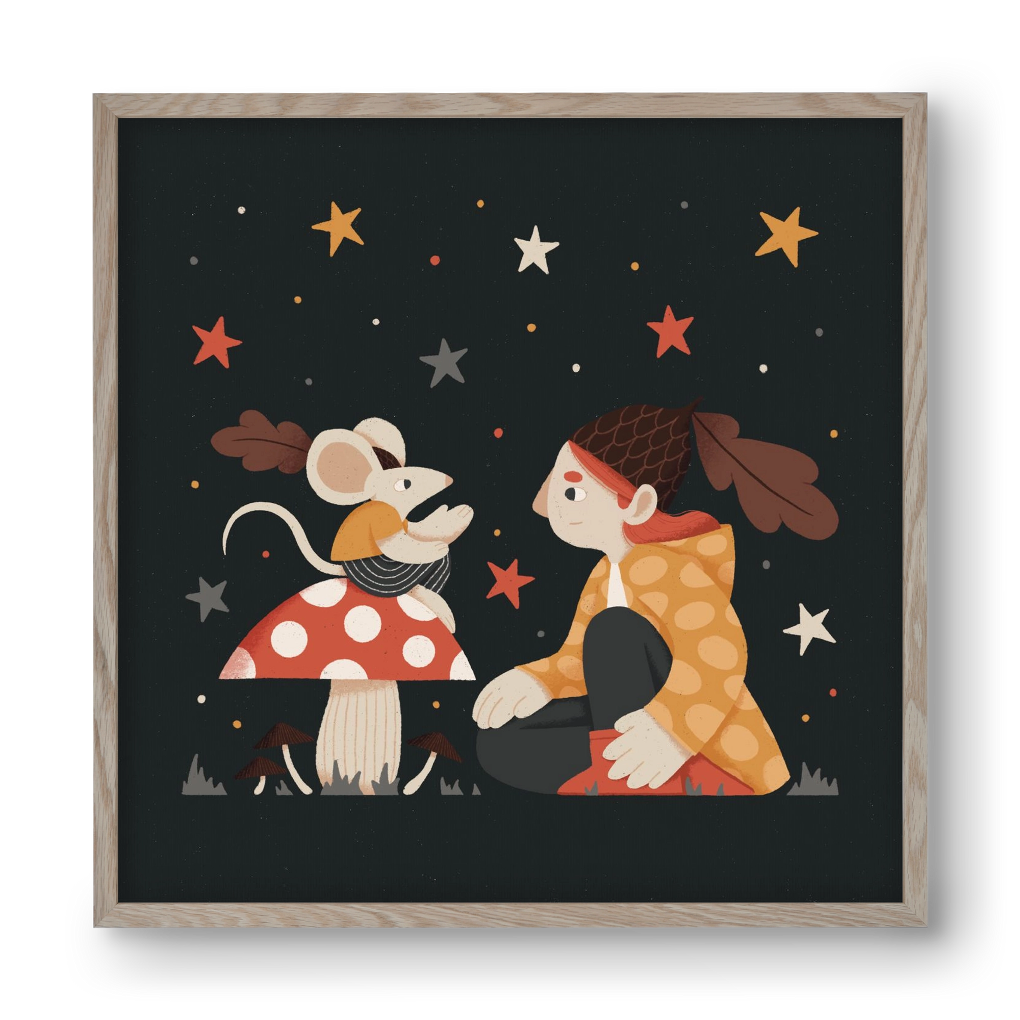 Mese, 40x40 cm (40x40 cm), Tölgy keret