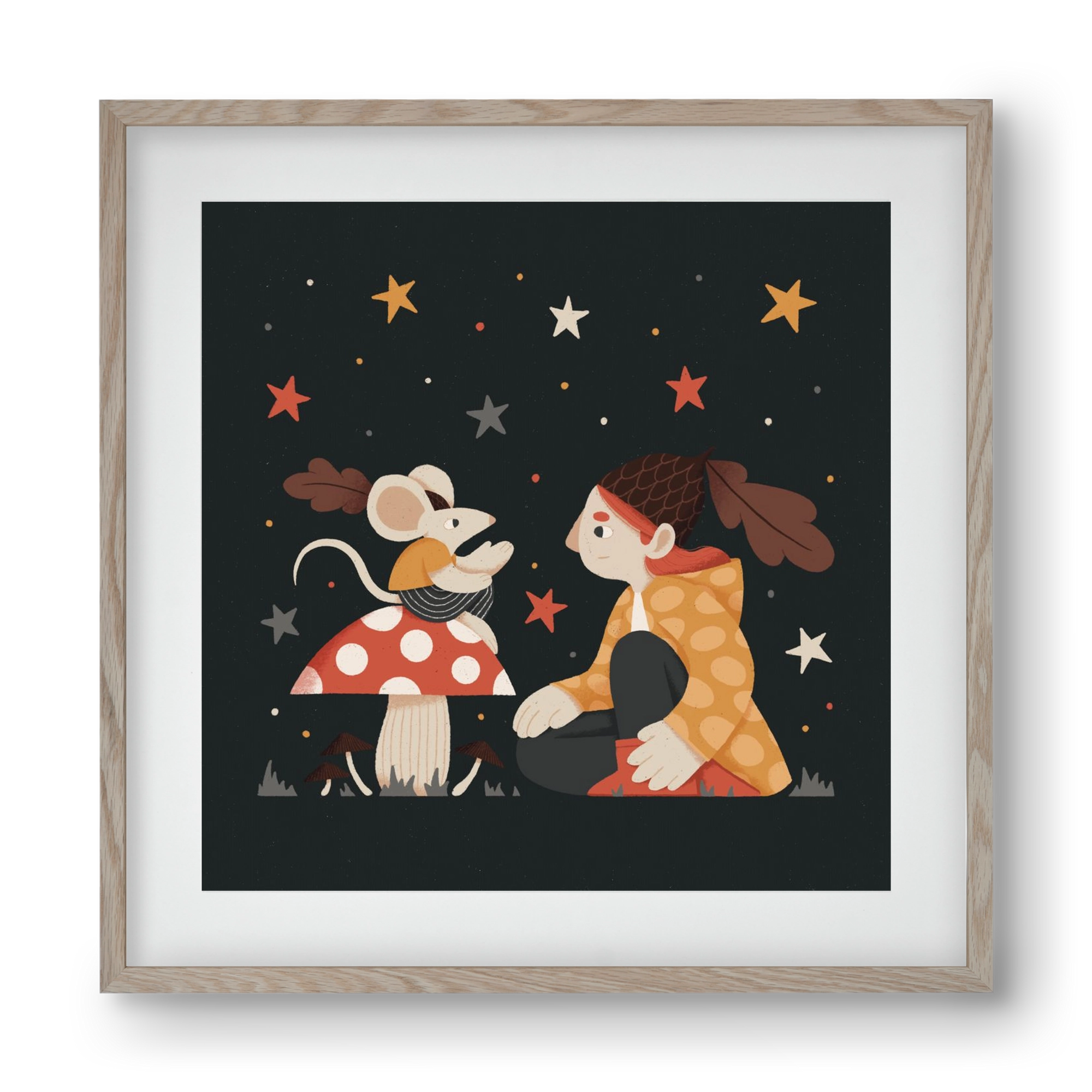 Mese, 40x40 cm (30x30 cm), Tölgy keret, paszpartuval