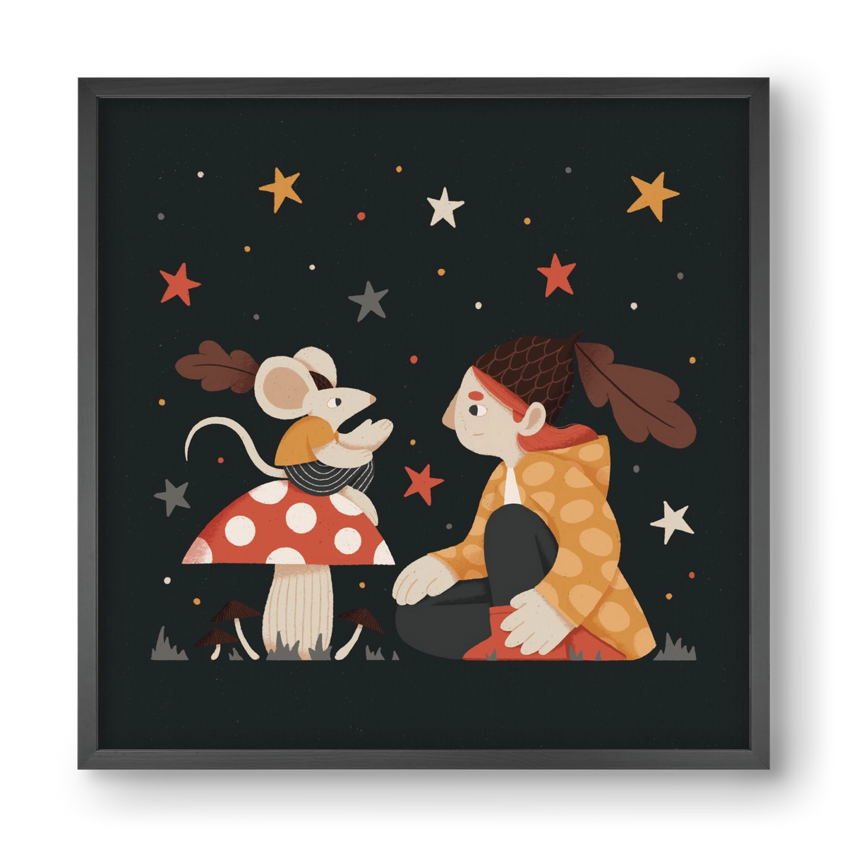 Mese, 40x40 cm (40x40 cm), Fekete keret