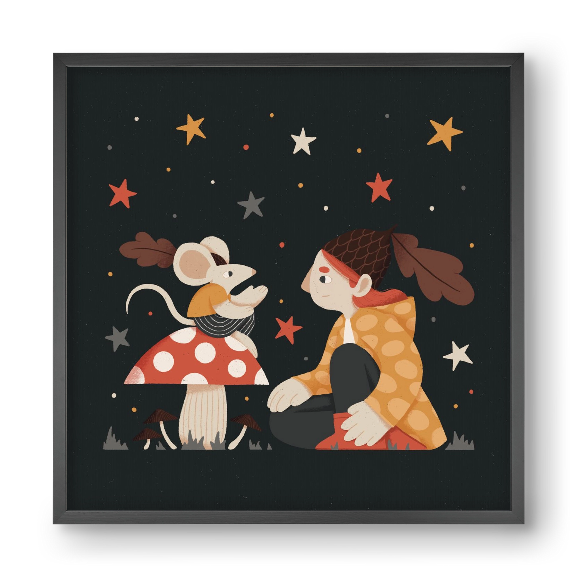 Mese, 40x40 cm (40x40 cm), Fekete keret