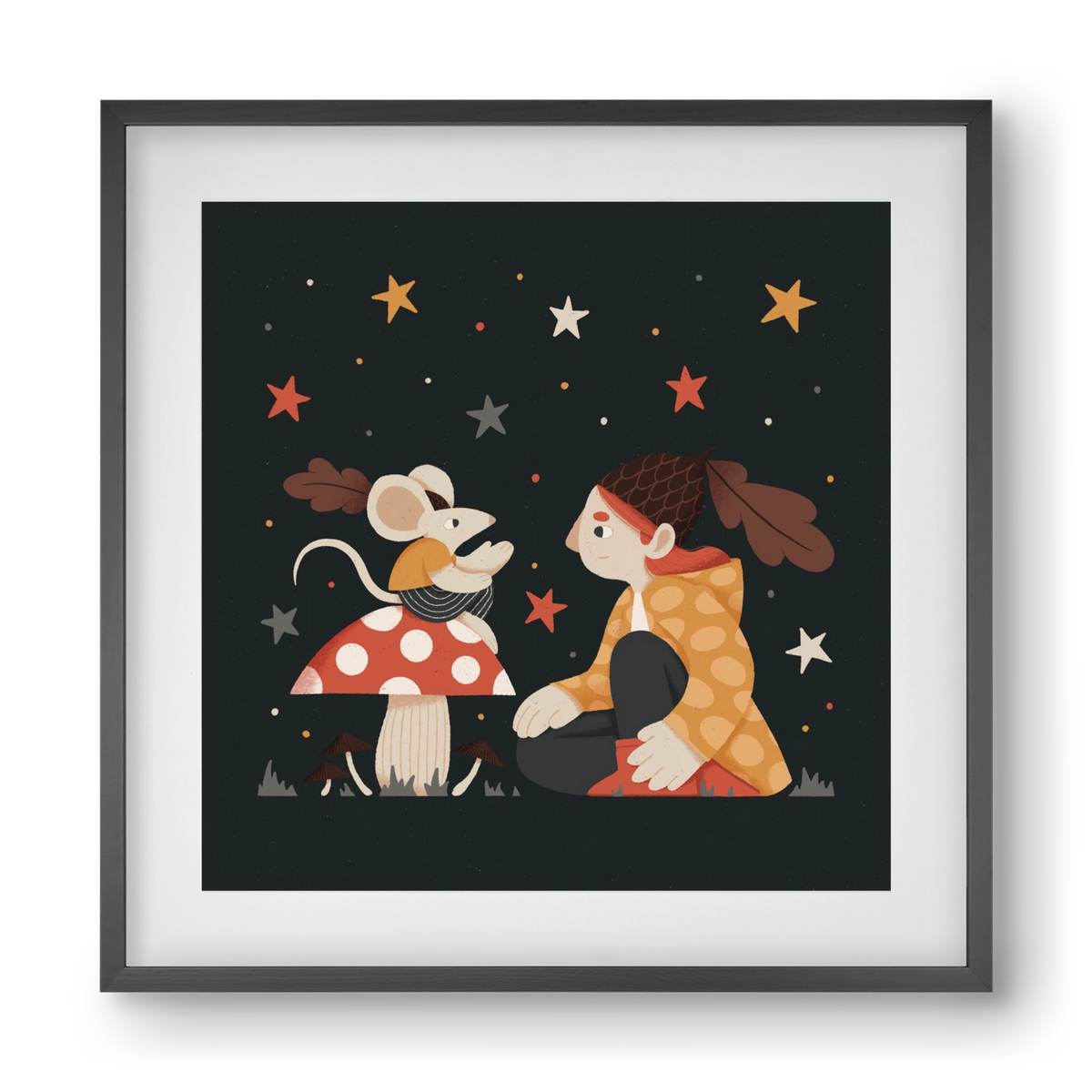 Mese, 40x40 cm (30x30 cm), Fekete keret, paszpartuval