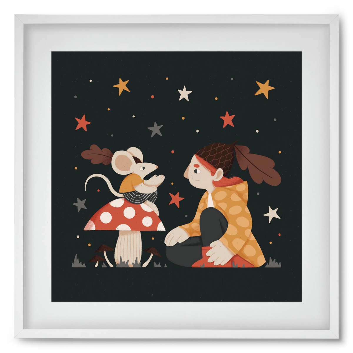 Mese, 50x50 cm (40x40 cm), Fehér keret, paszpartuval