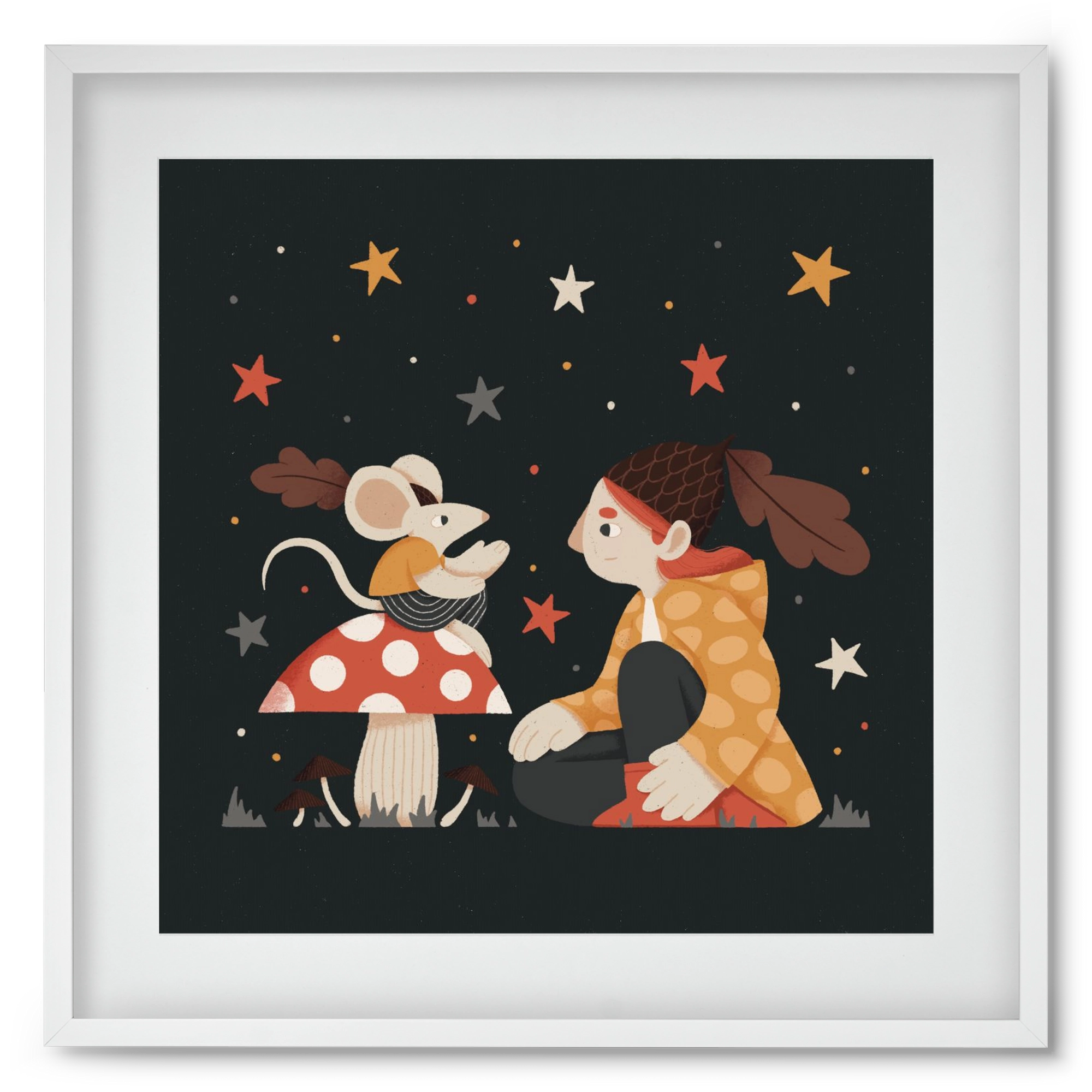 Mese, 50x50 cm (40x40 cm), Fehér keret, paszpartuval