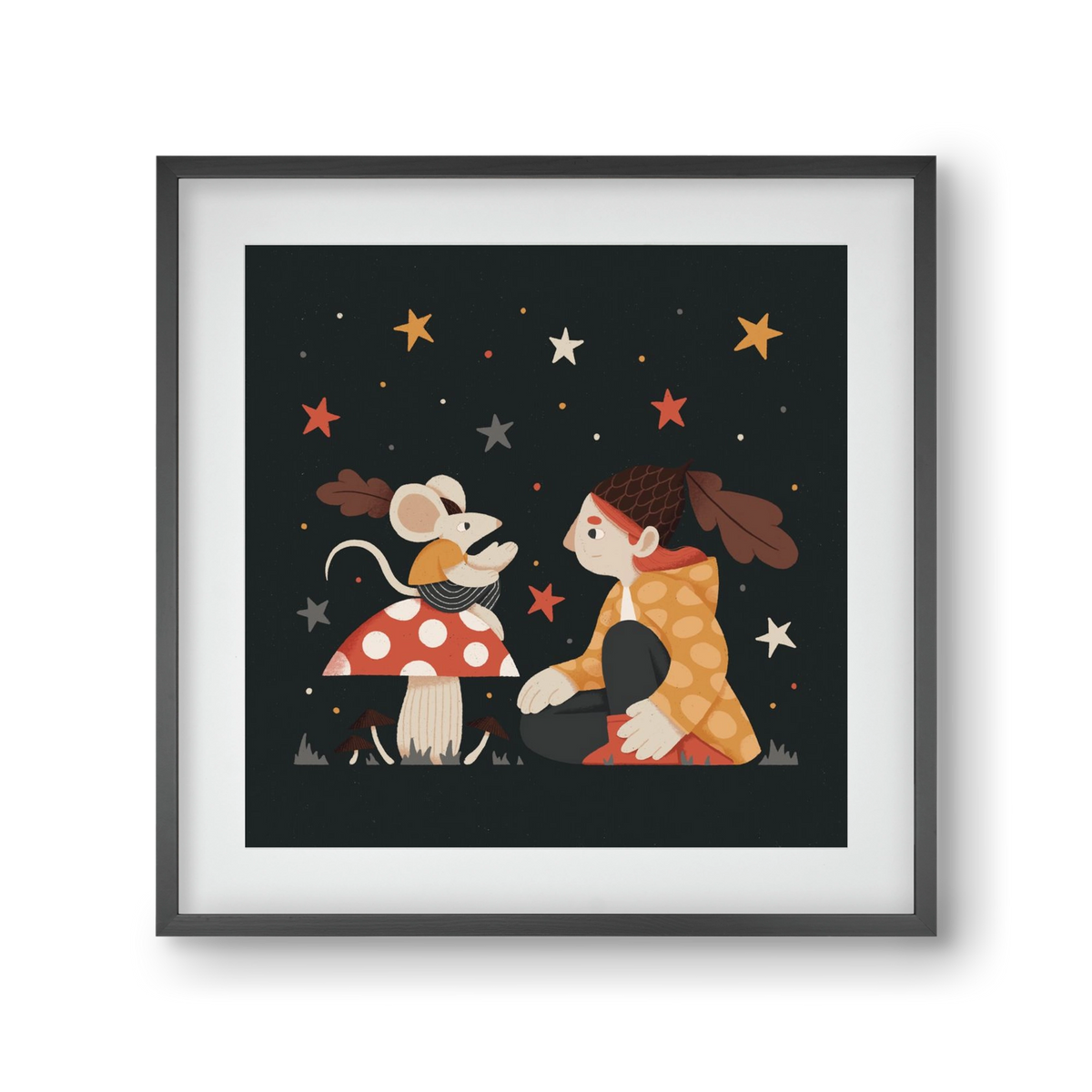 Mese, 30x30 cm (20x20 cm), Fekete keret, paszpartuval