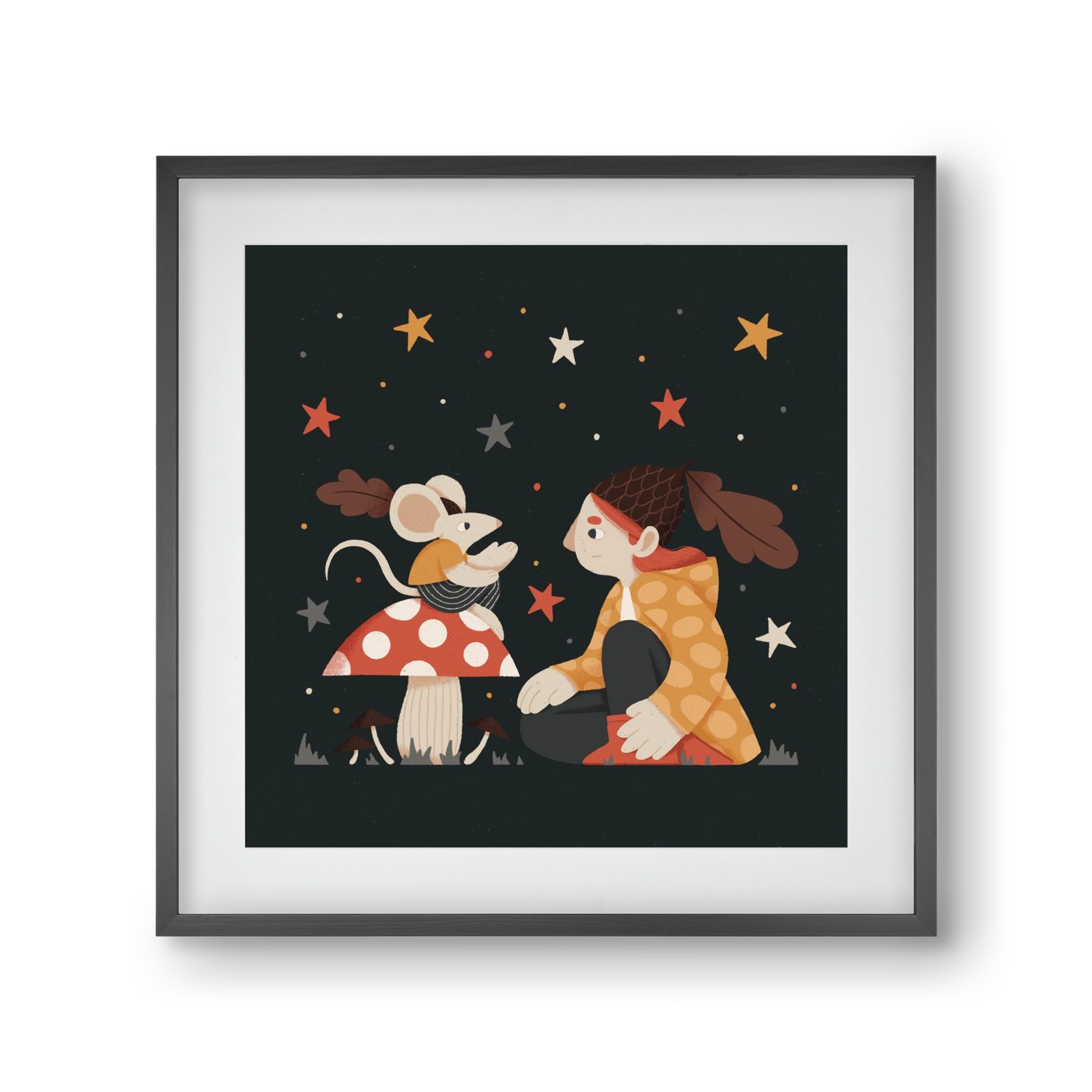 Mese, 30x30 cm (20x20 cm), Fekete keret, paszpartuval