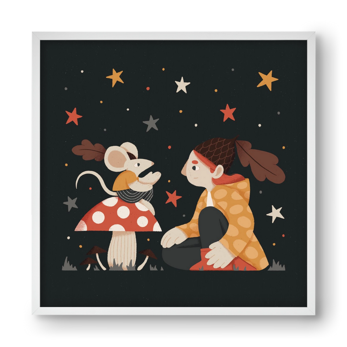 Mese, 40x40 cm (40x40 cm), Fehér keret