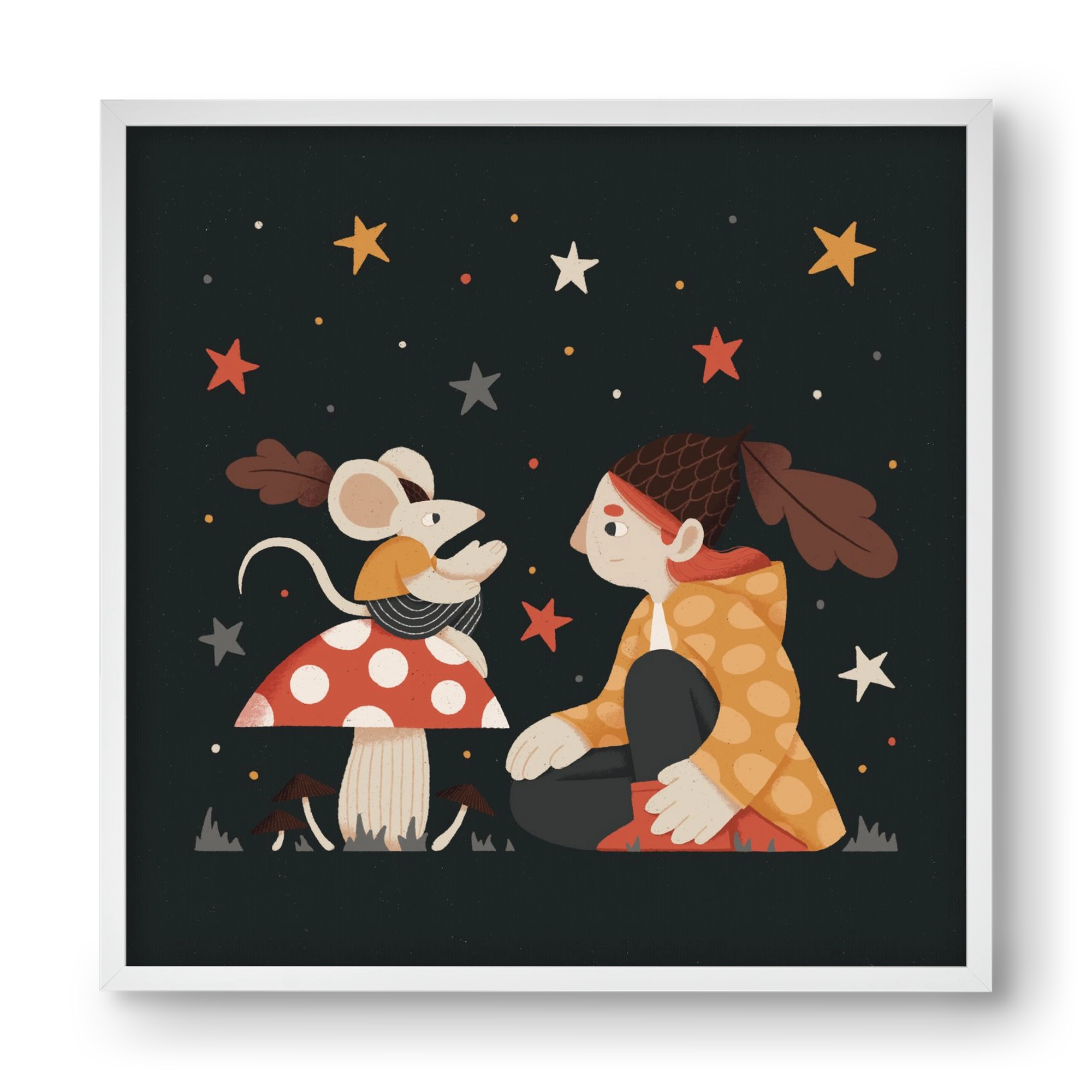 Mese, 40x40 cm (40x40 cm), Fehér keret