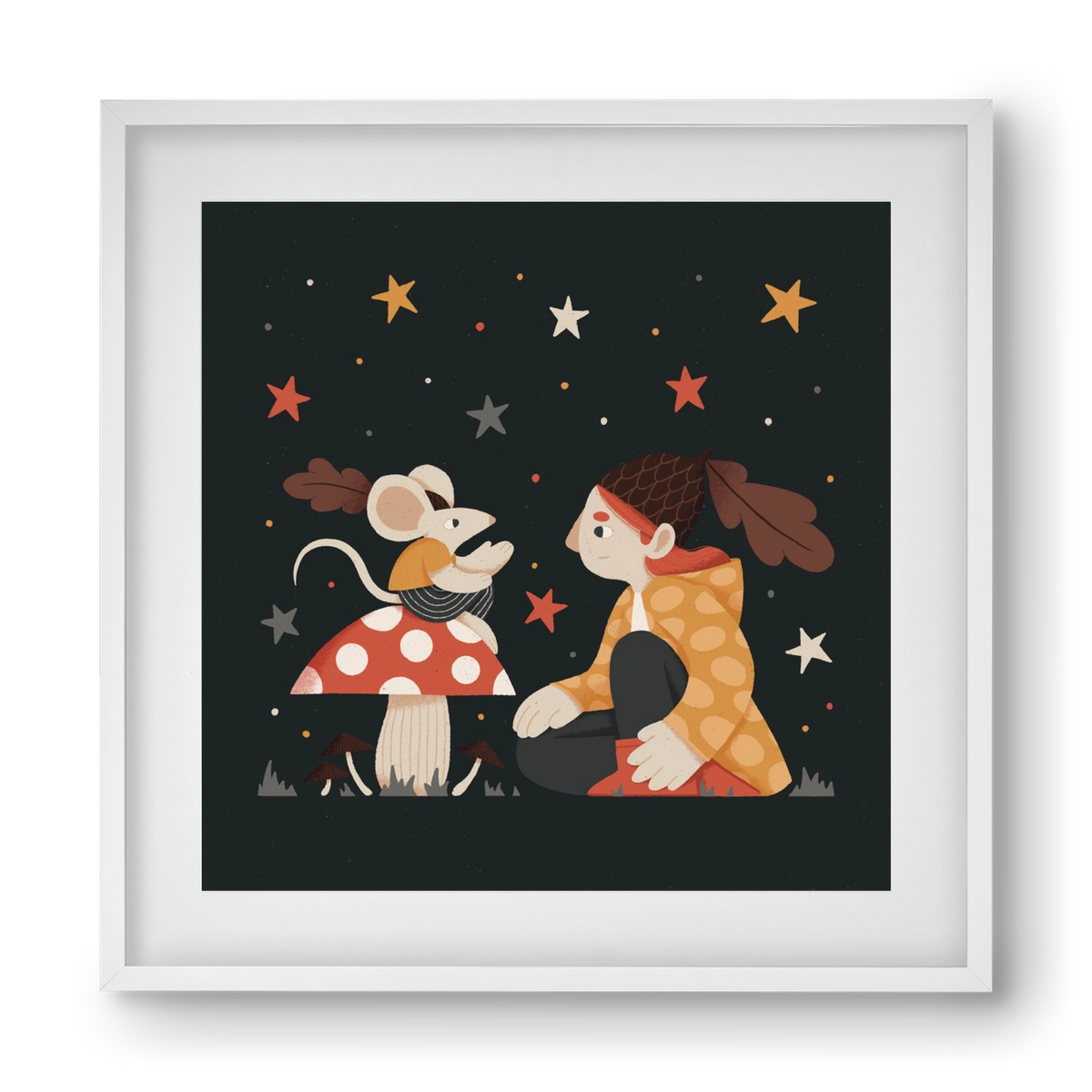 Mese, 40x40 cm (30x30 cm), Fehér keret, paszpartuval