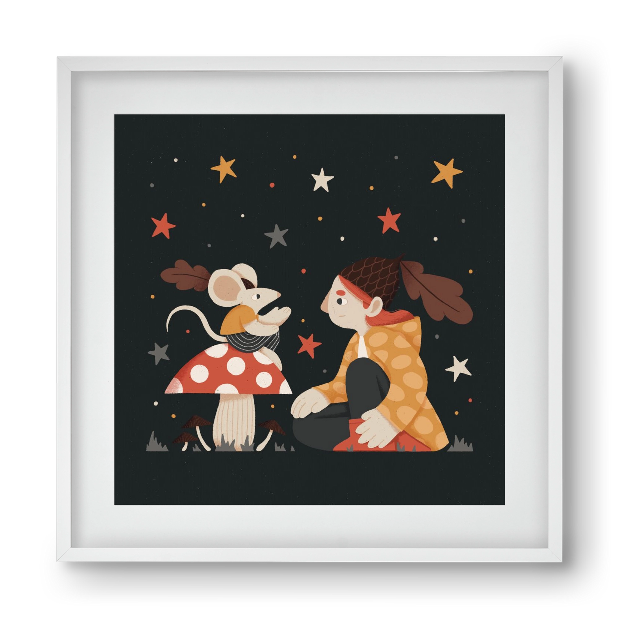 Mese, 40x40 cm (30x30 cm), Fehér keret, paszpartuval