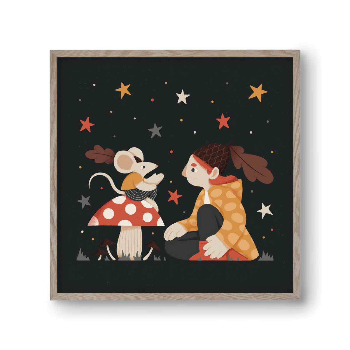 Mese, 30x30 cm (30x30 cm), Tölgy keret