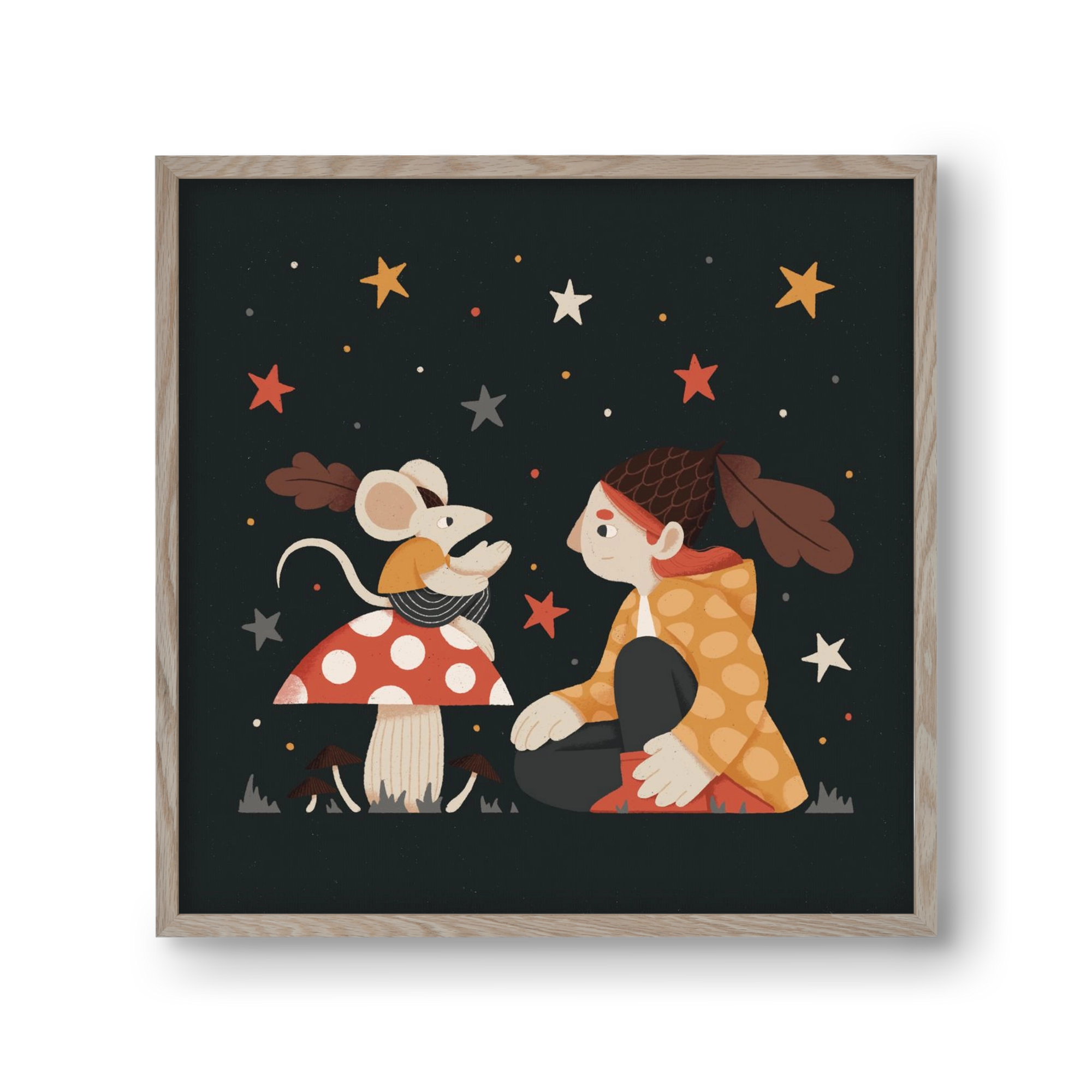 Mese, 30x30 cm (30x30 cm), Tölgy keret